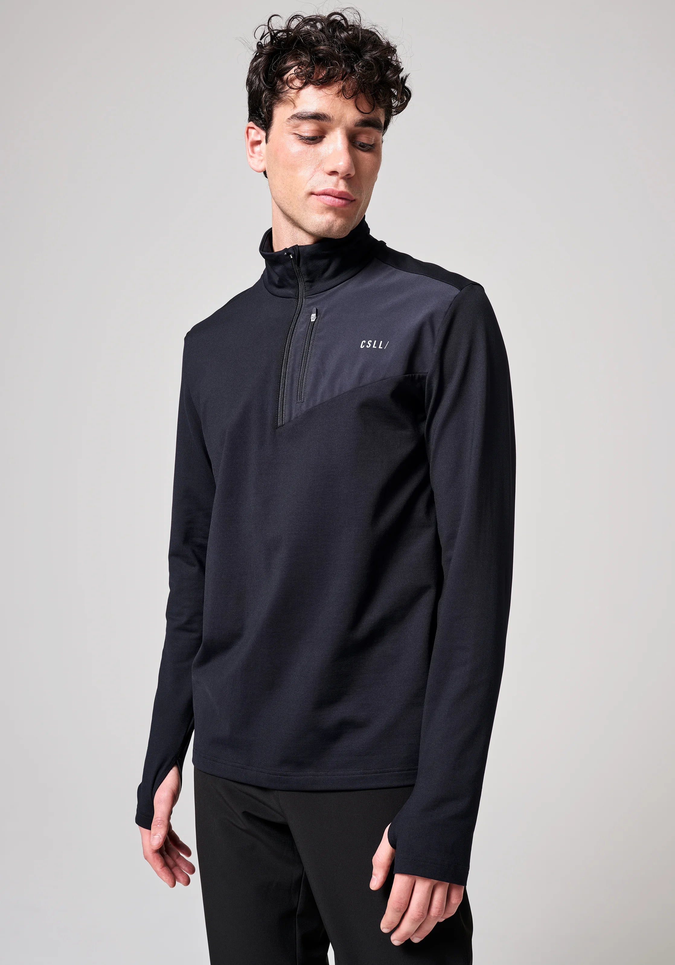 Casall M Midlayer Half Zip maglia Nera mezza zip