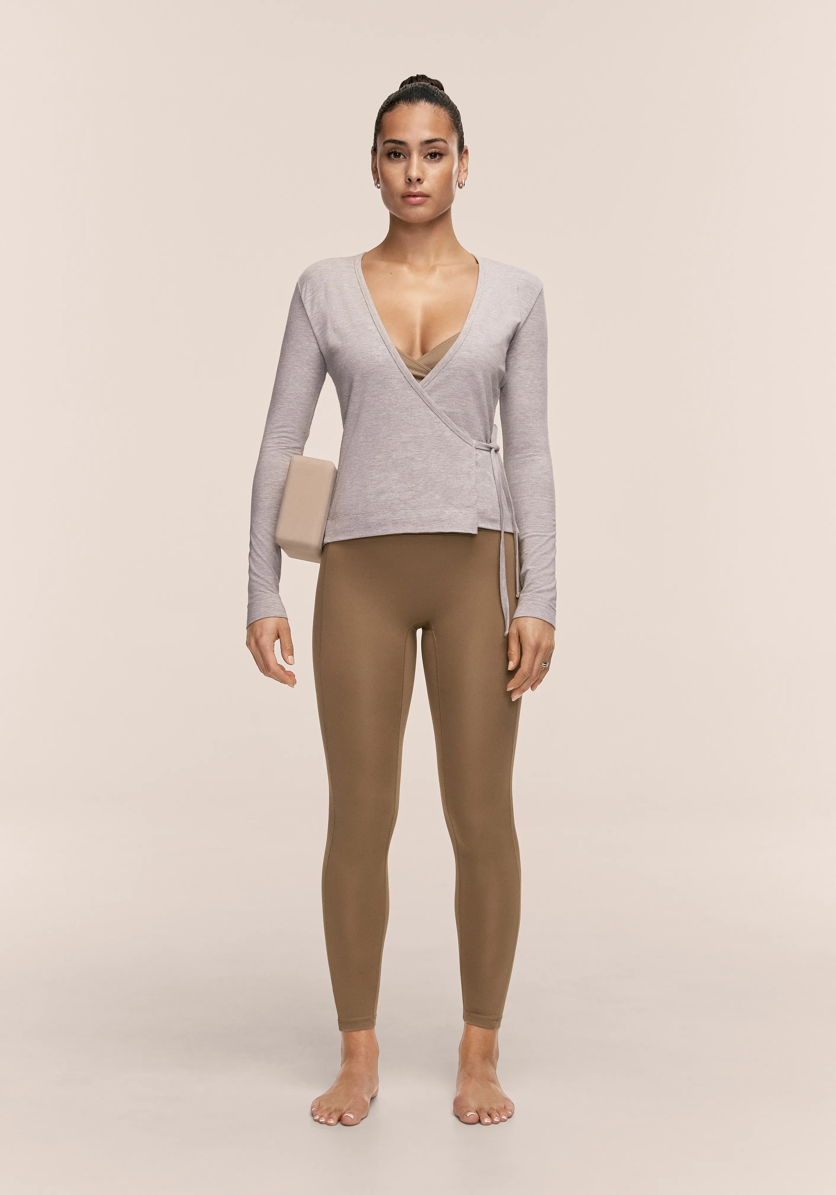 Casall Sublime Studio Longsleeve Wrap maglia Grey Melange