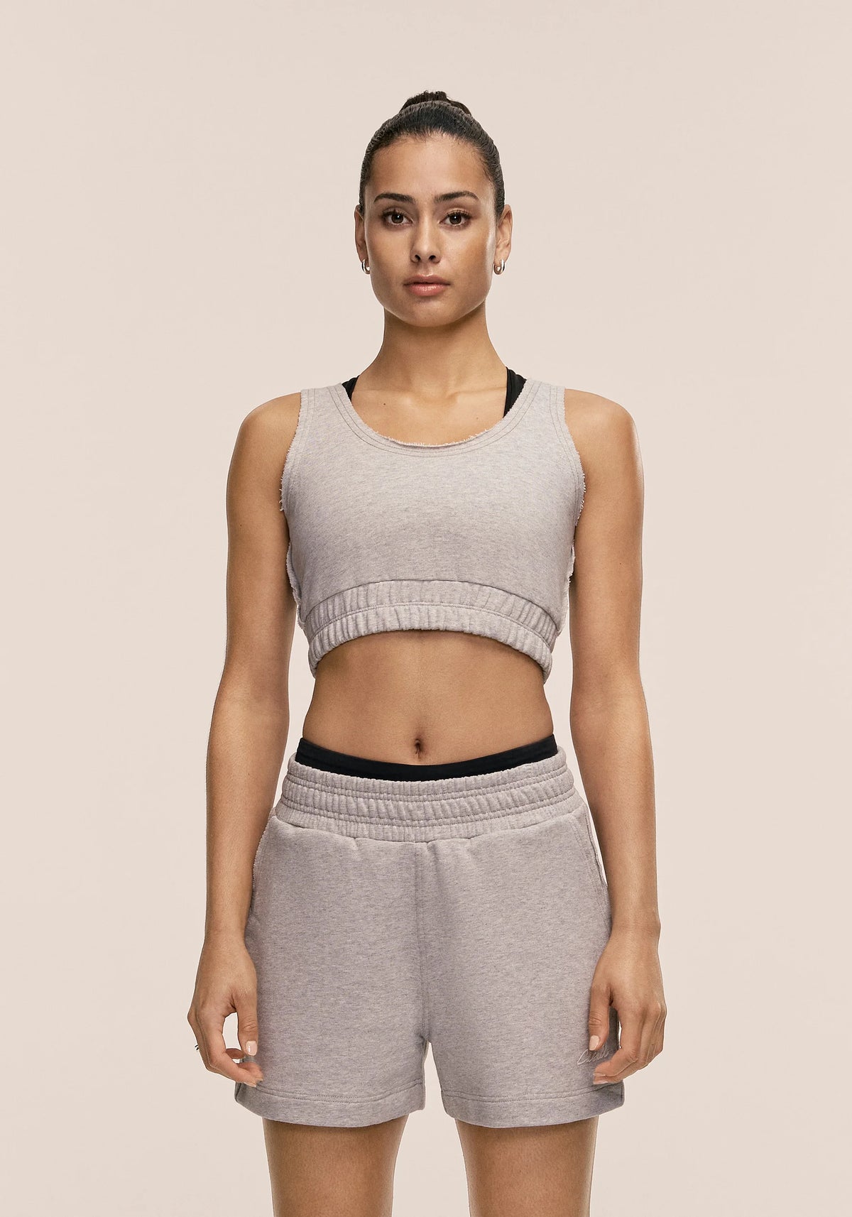 Casall Reversed Seam Terry Top maglia grigio melange cotone