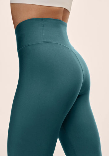 Casall Graphic High Waist Tights leggings teal vita alta