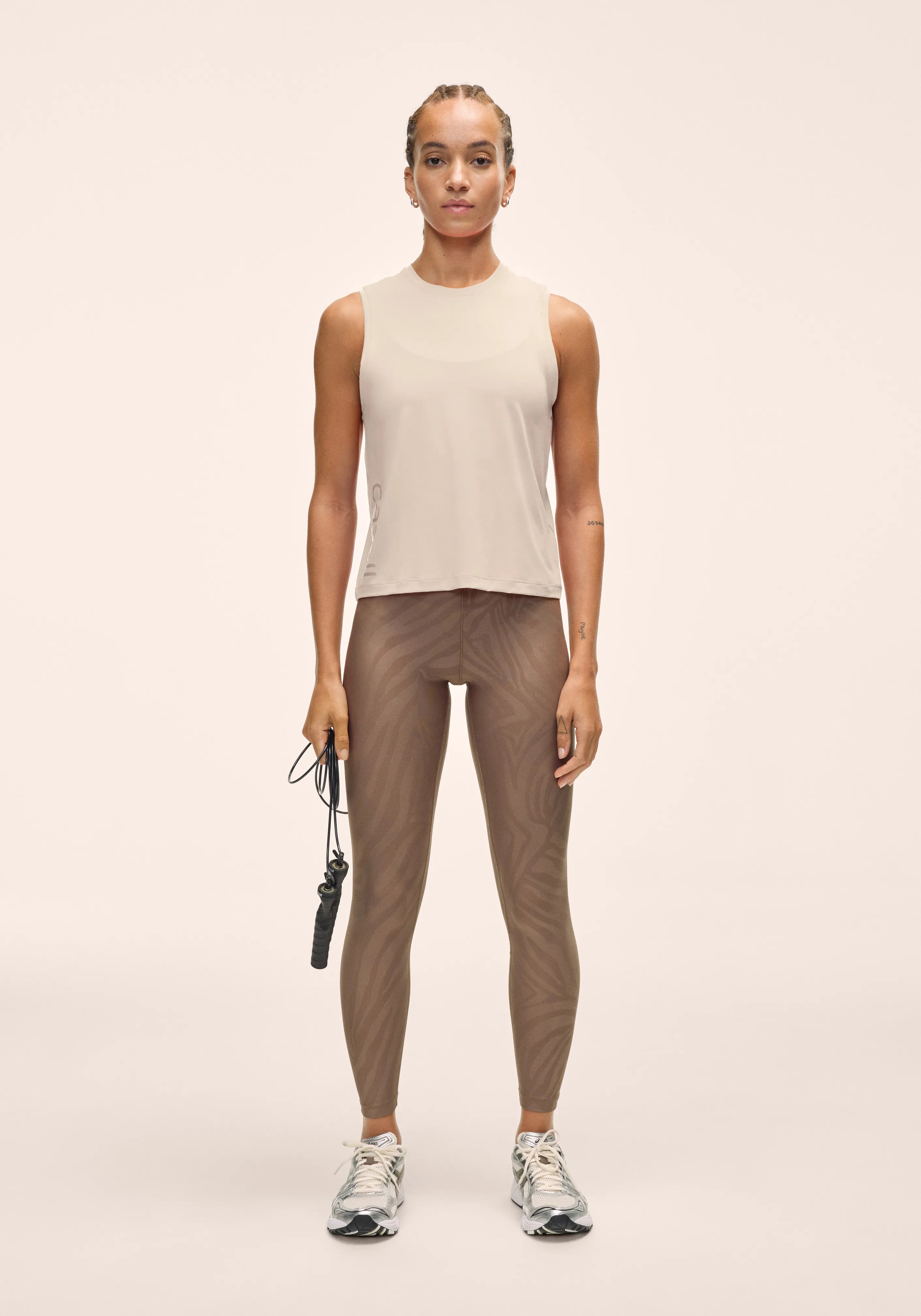 Casall Graphic Tank canotta ecru traspirante