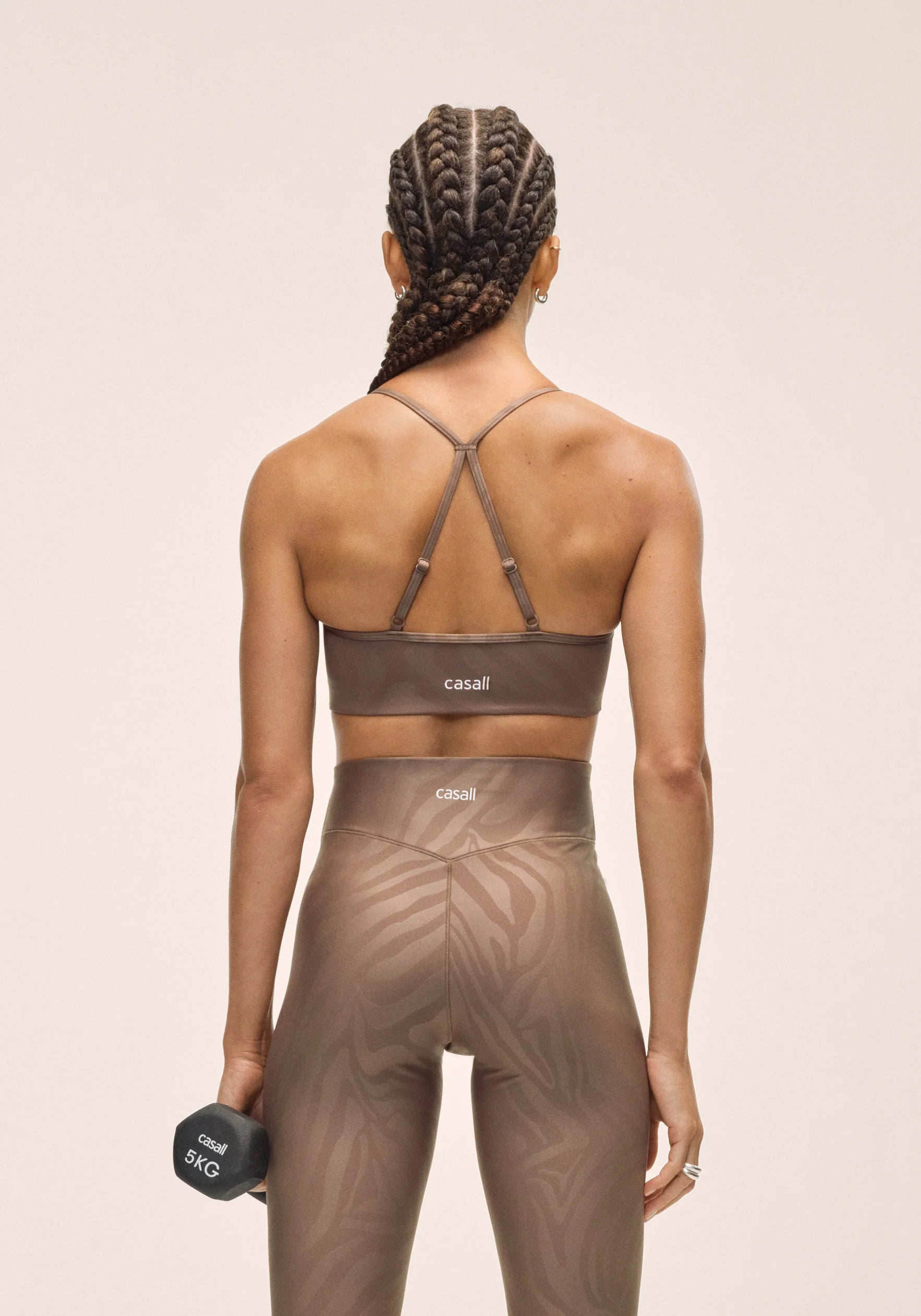 Casall Sleek Strappy reggiseno sportivo Zebra Khaki medio