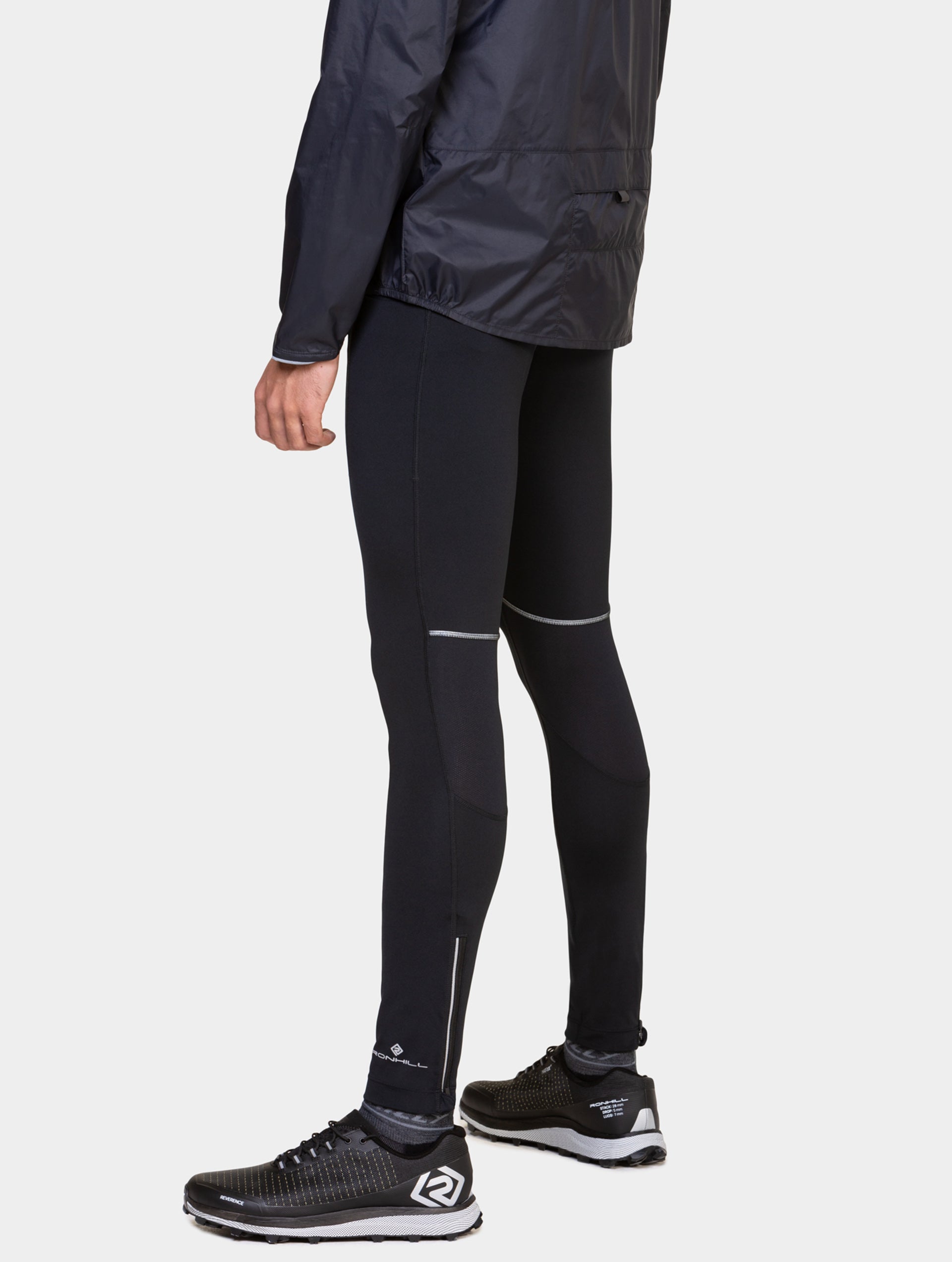 Ronhill Tech Paragon leggings running uomo neri riciclati