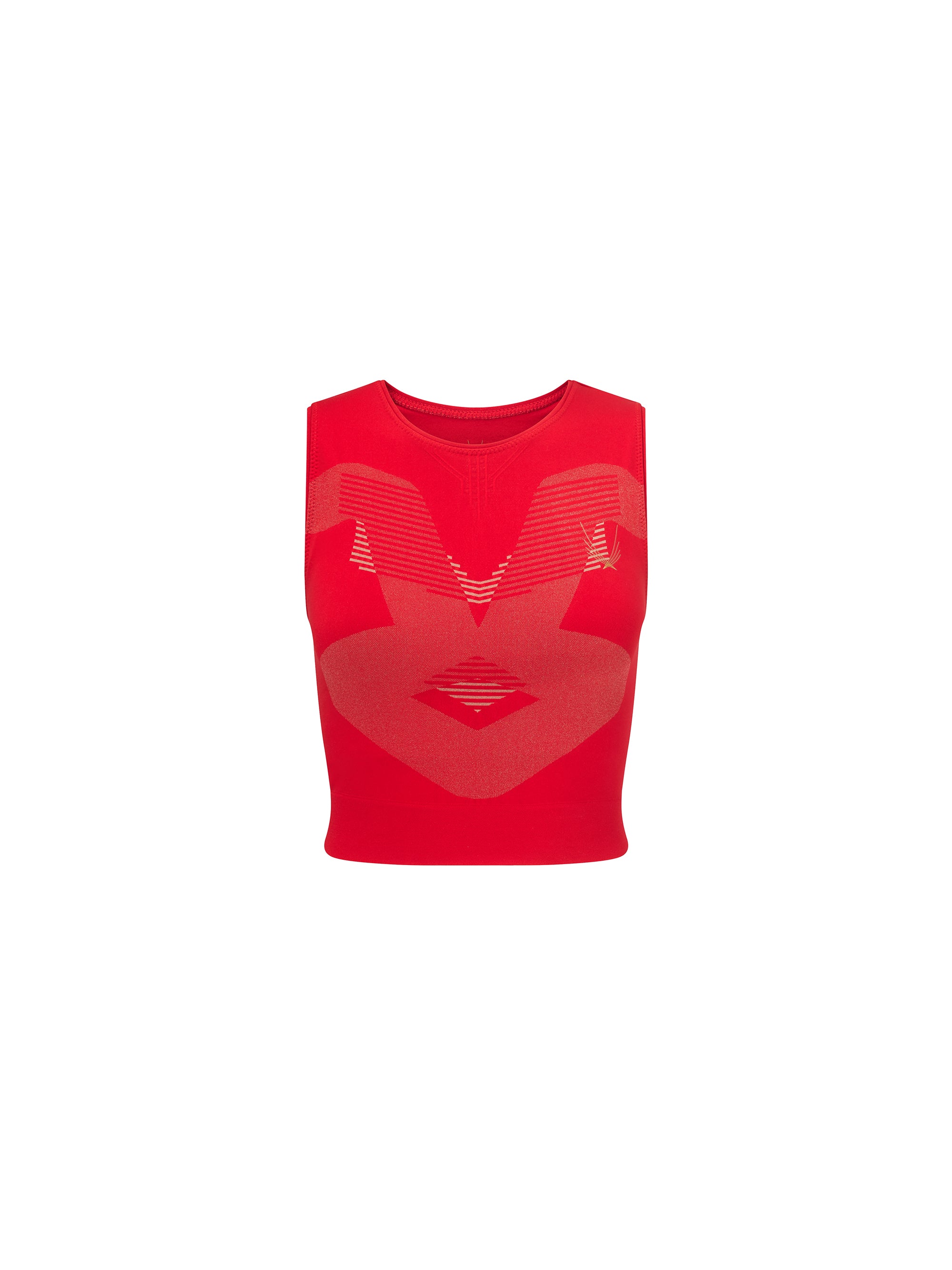 Lucas Hugh Flexon Crop Top Rosso Nude Taglia L Elasticizzato