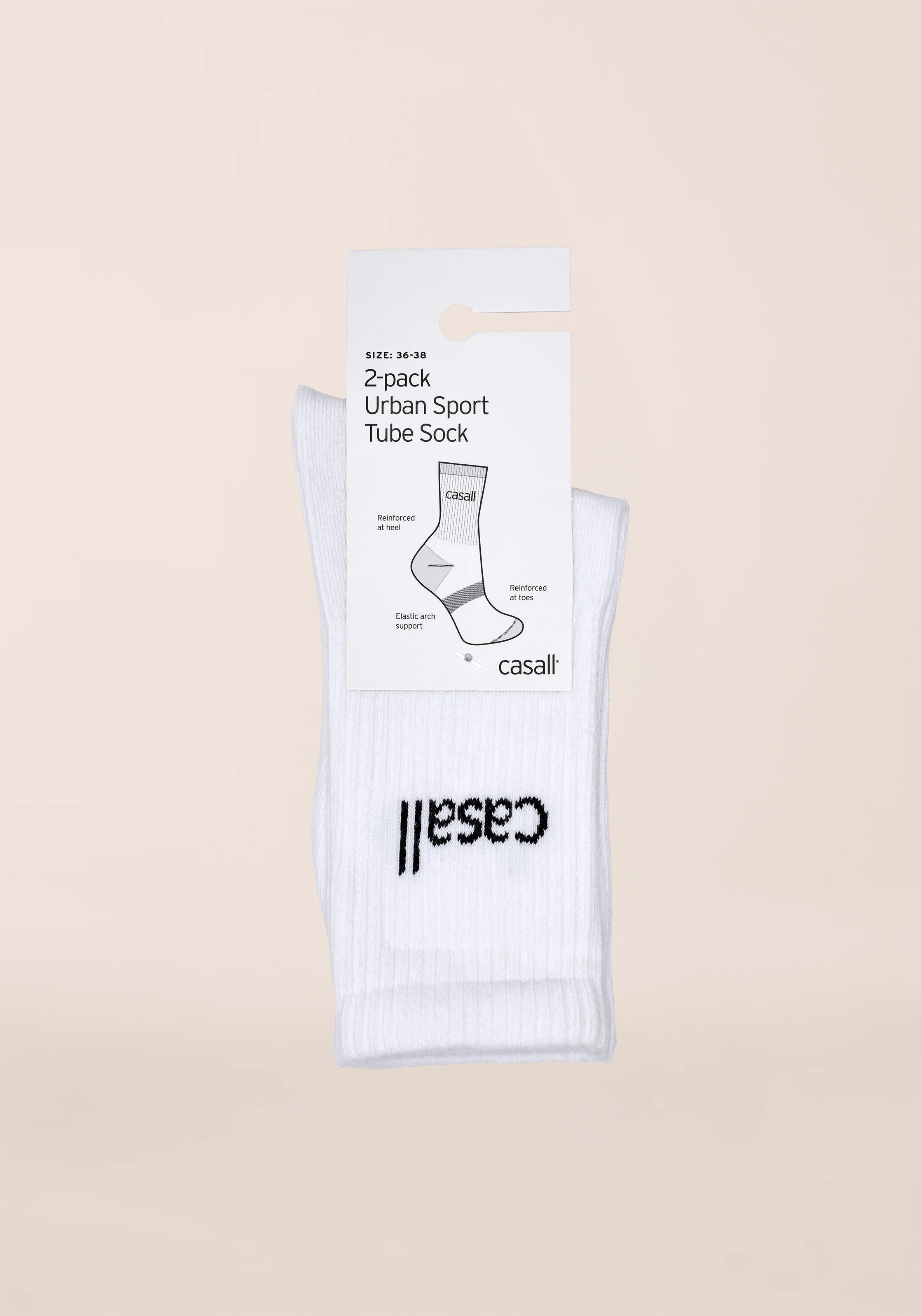 Casall Urban Tube Sock calzini bianco 2 pack cotone