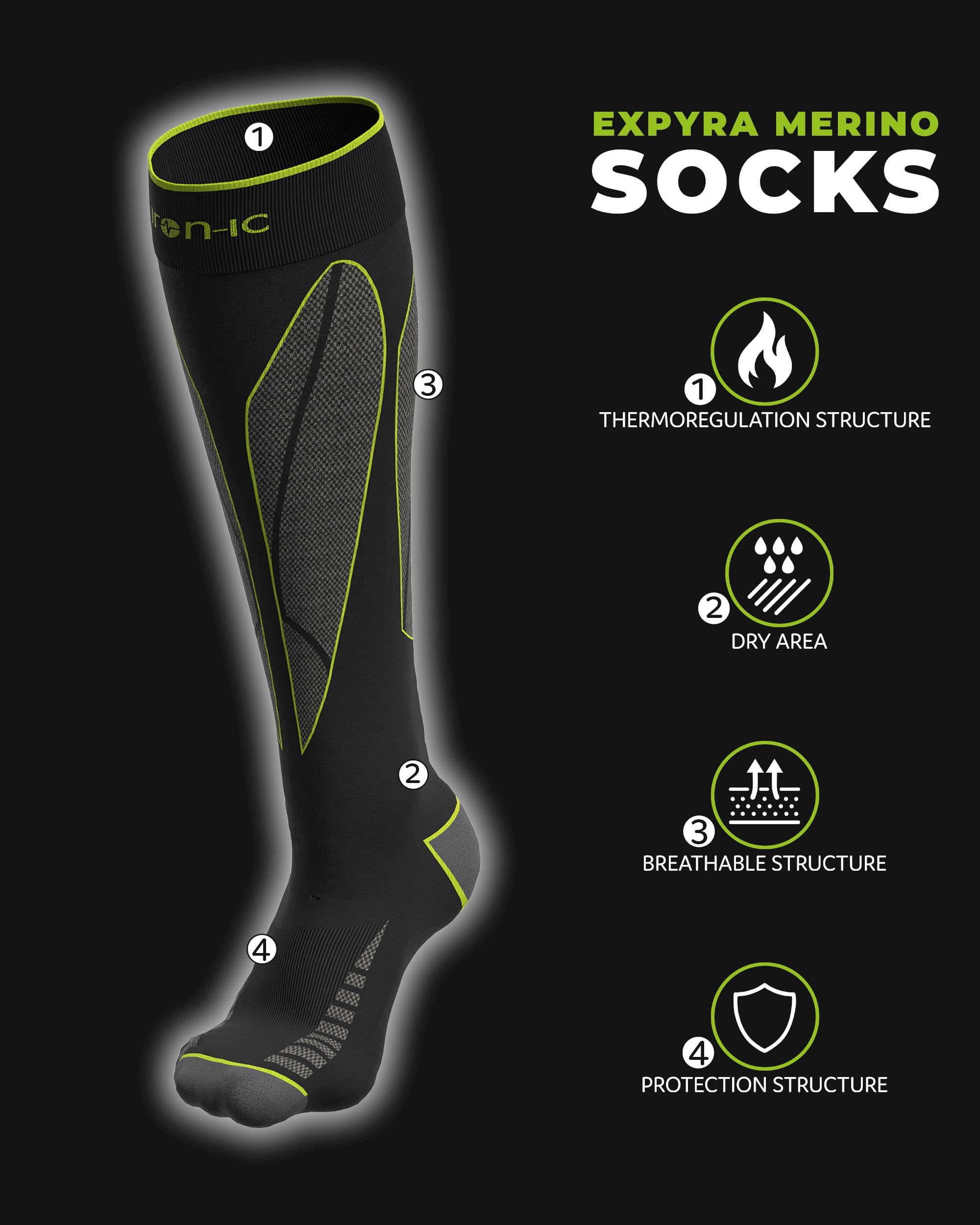 Iron-Ic Expyra XWarm 920197 calze termiche unisex traspiranti