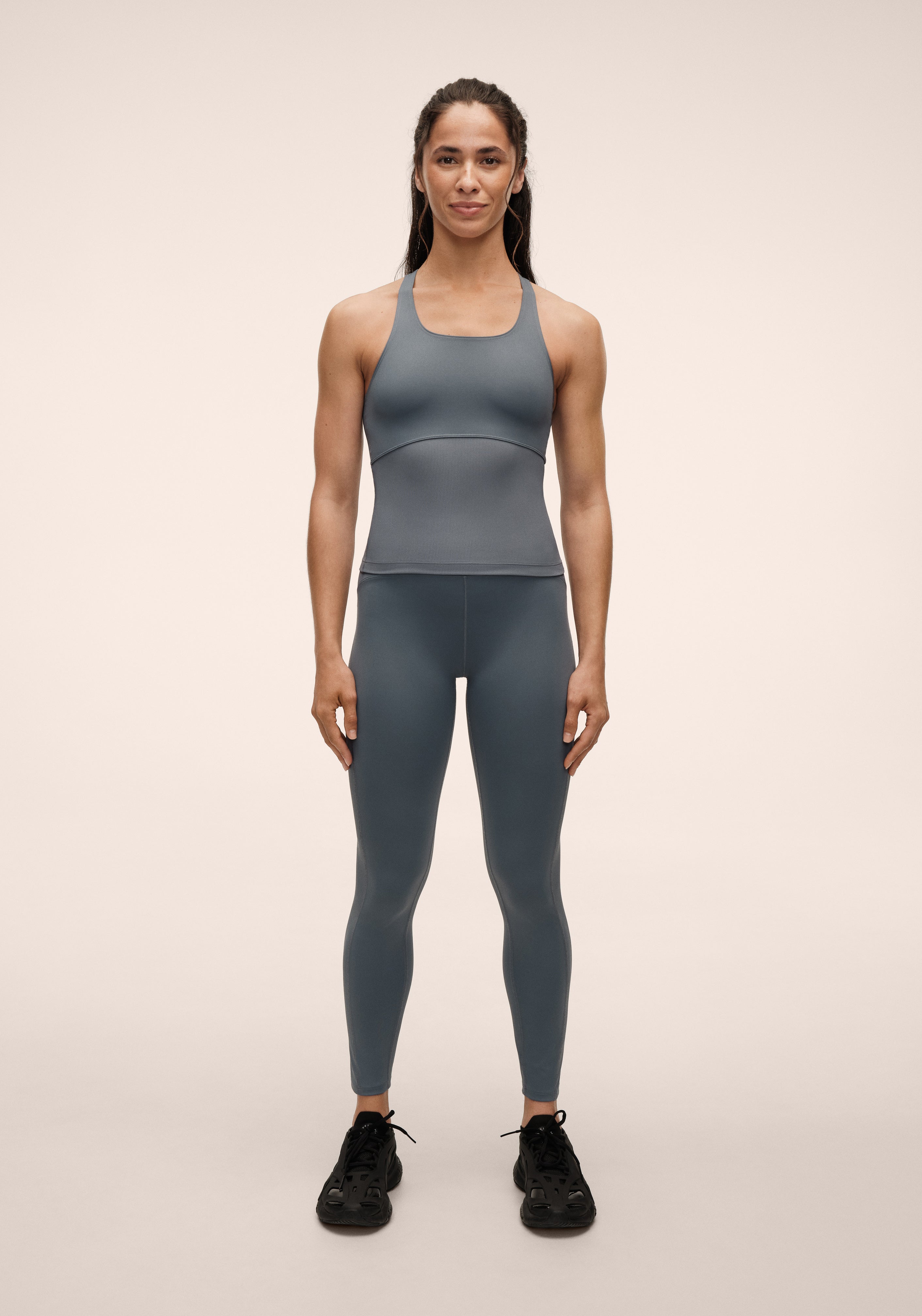 Casall Brace Rib Tank canotta Mirage Blue elasticizzata running