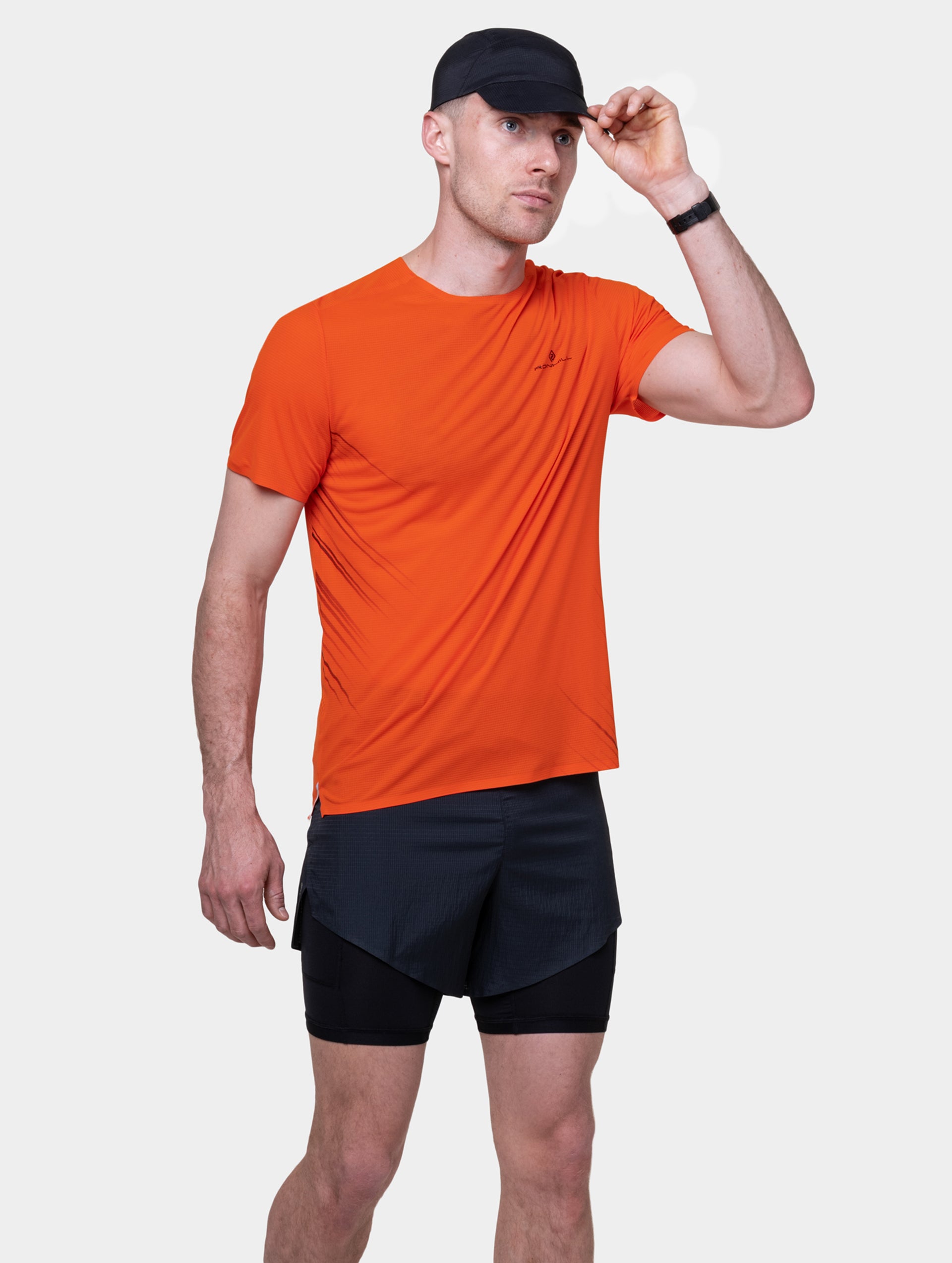 Ronhill Race Cap cappellino running nero traspirante