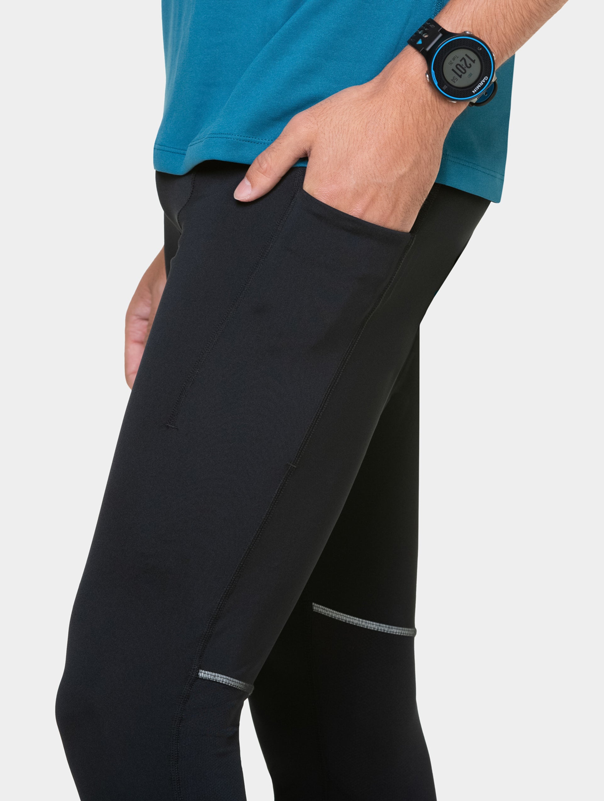 Ronhill Tech Paragon leggings running uomo neri riciclati