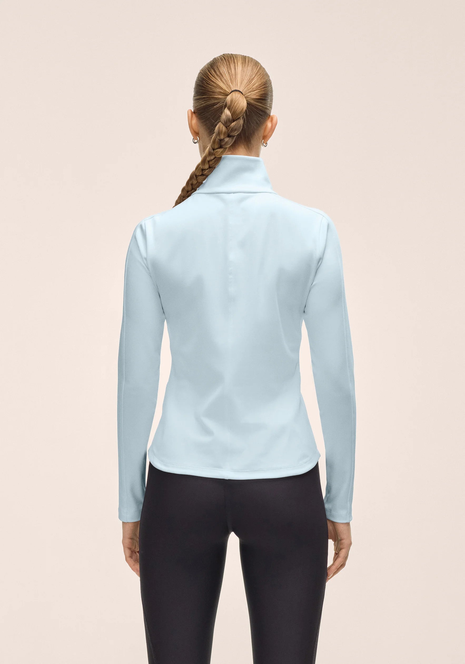 Casall Serene Half Zip Maglia Corsa Aqua Glow