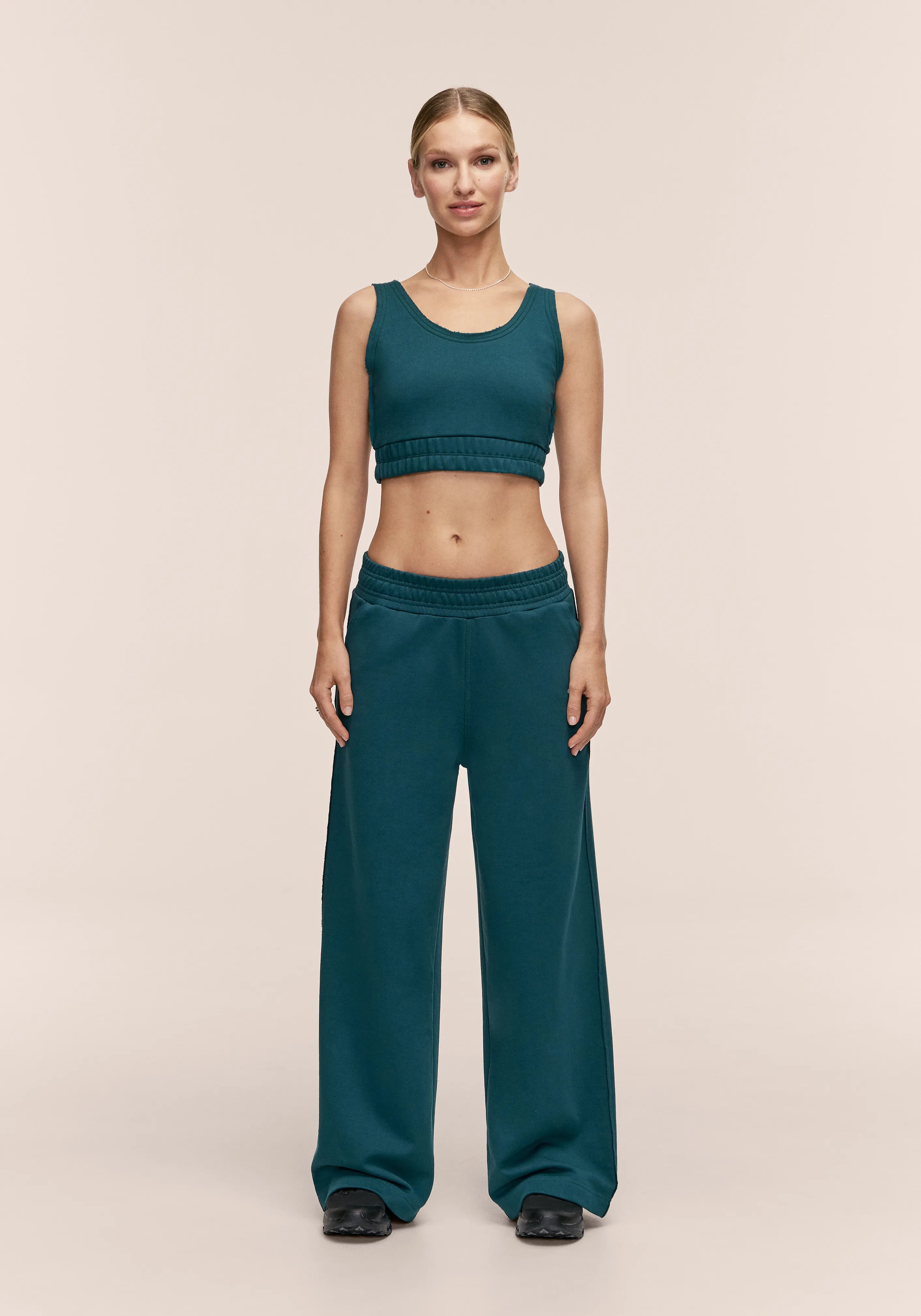 Casall Reversed Seam Terry Loose Pants tuta verde larghi