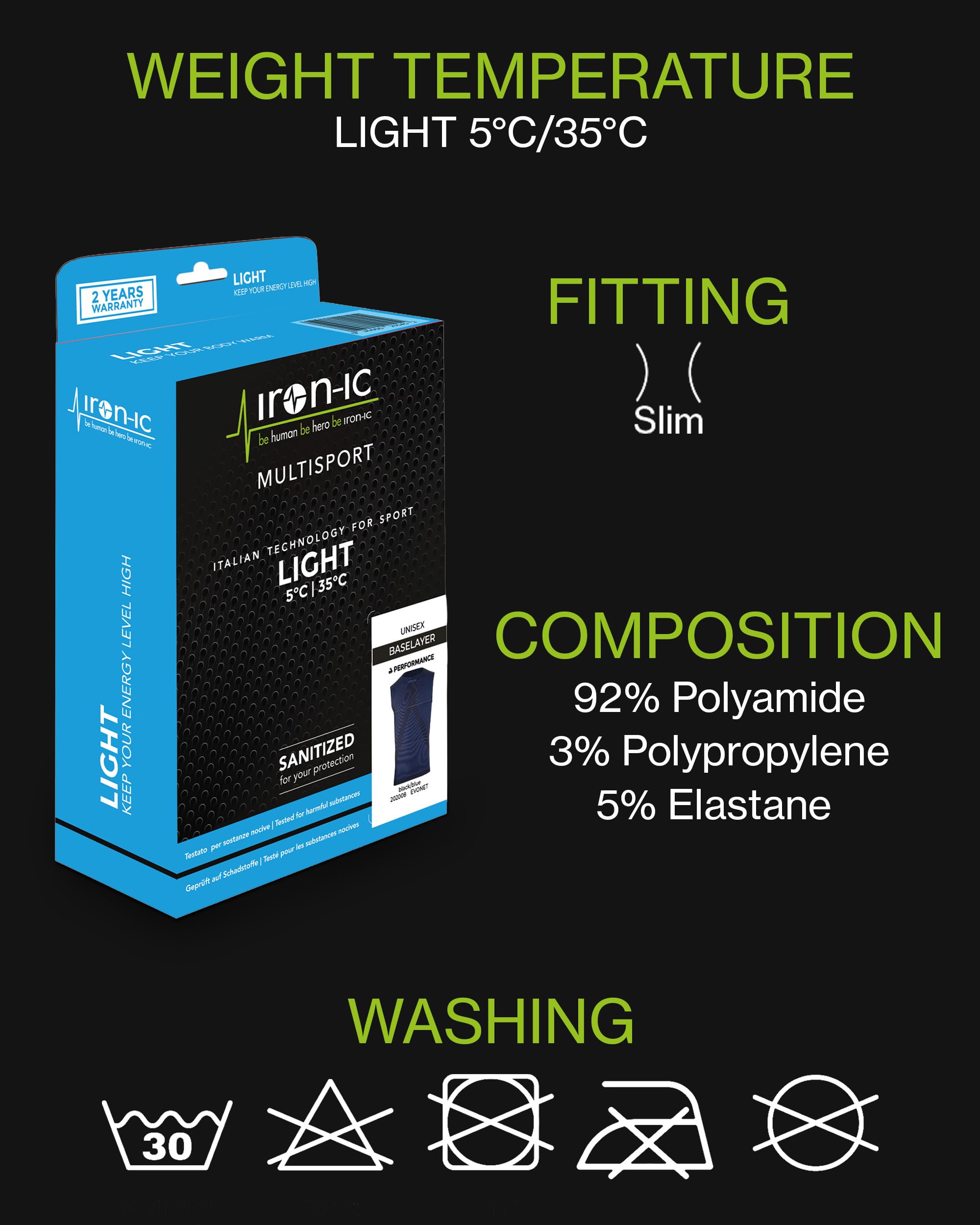 Iron-Ic Light 202004 t-shirt uomo manica corta traspirante