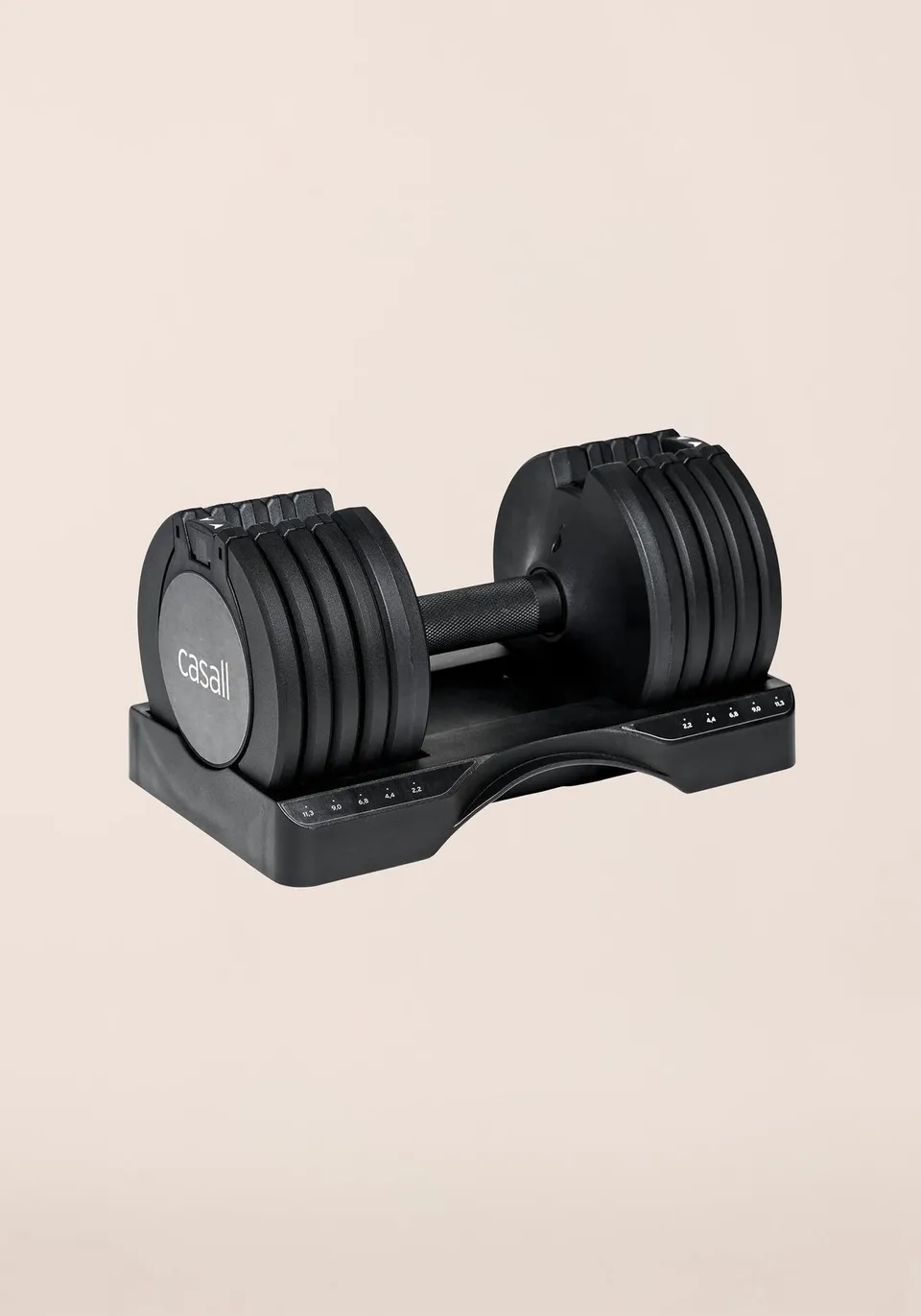Casall Adjustable Dumbbell Set manubrio nero 2-11 kg con base