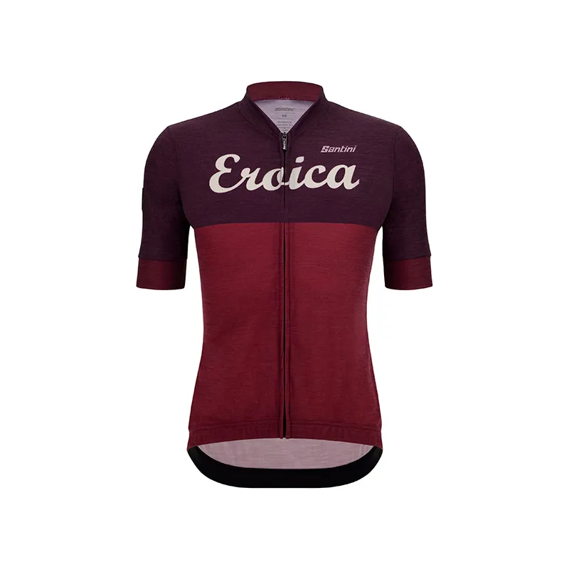 L'Eroica Luce maglia ciclismo bordeaux lana merino