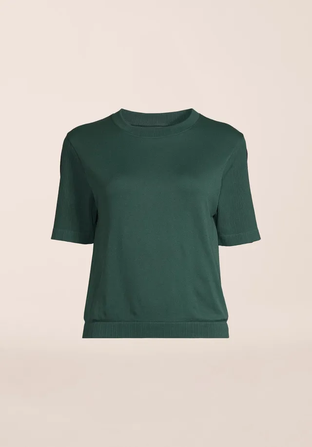 Casall Seamless Rib Sleeve maglietta Dark Pine elasticizzata