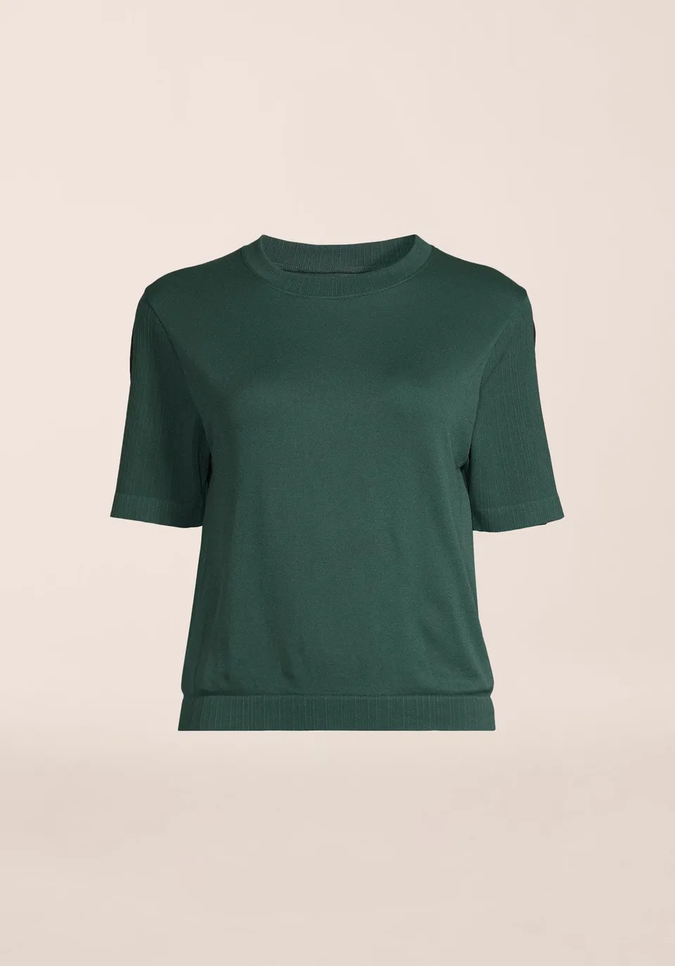 Casall Seamless Rib Sleeve maglietta Dark Pine elasticizzata