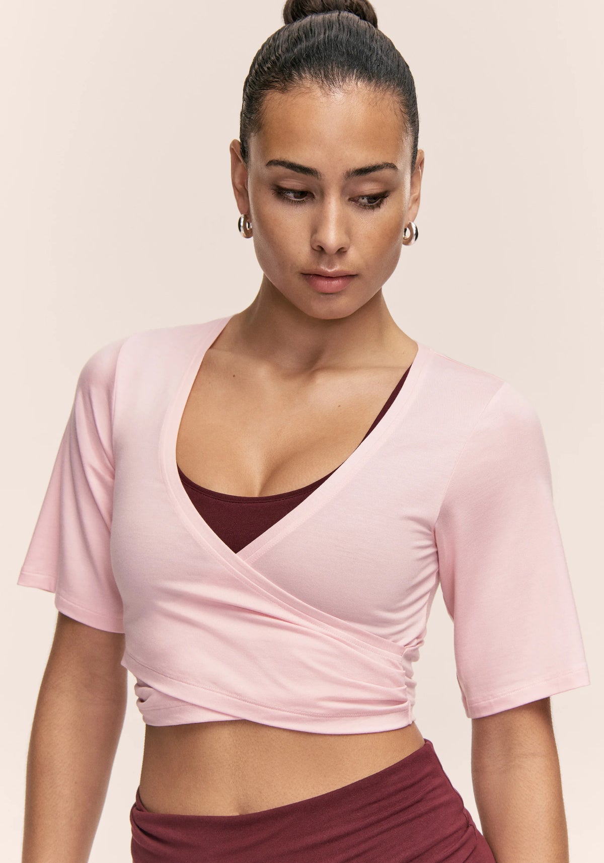 Casall Delight top sportivo rosa Tencel cropped
