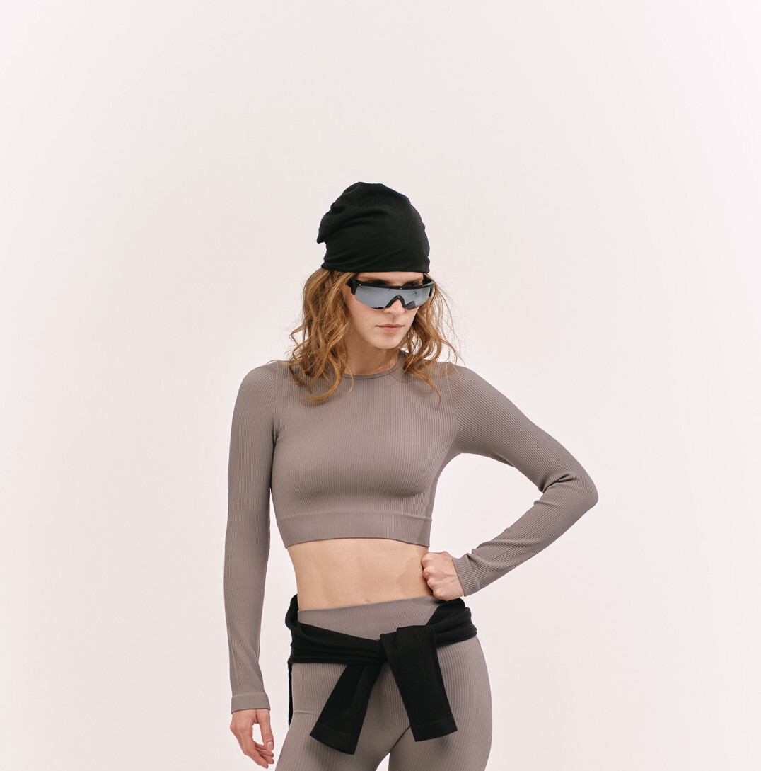 Siawear Power Rib Cropped top manica lunga a coste