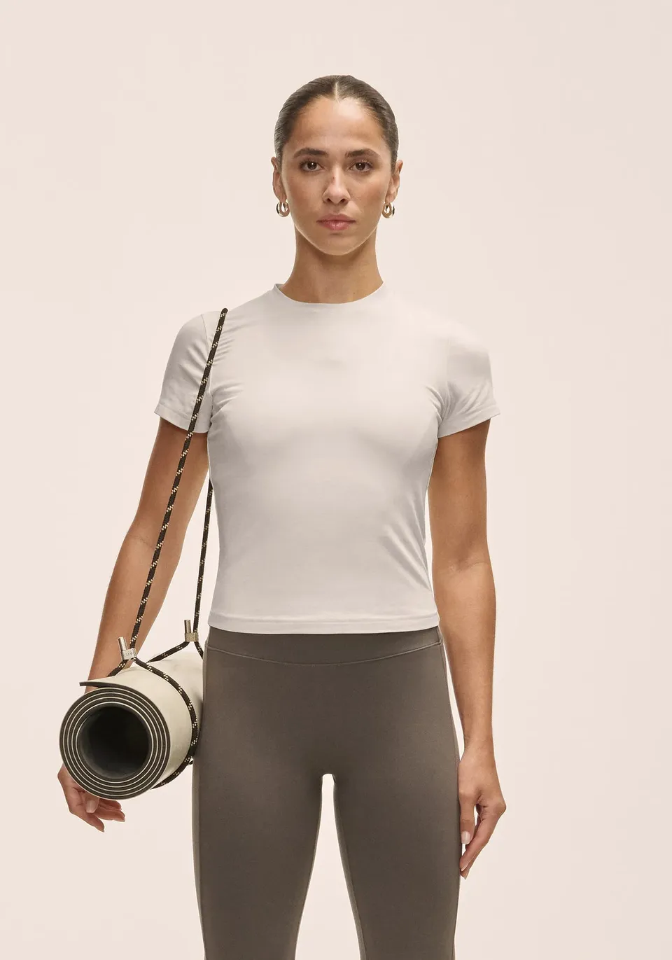Casall Cotton Blend Slim Tee t-shirt bianca slim