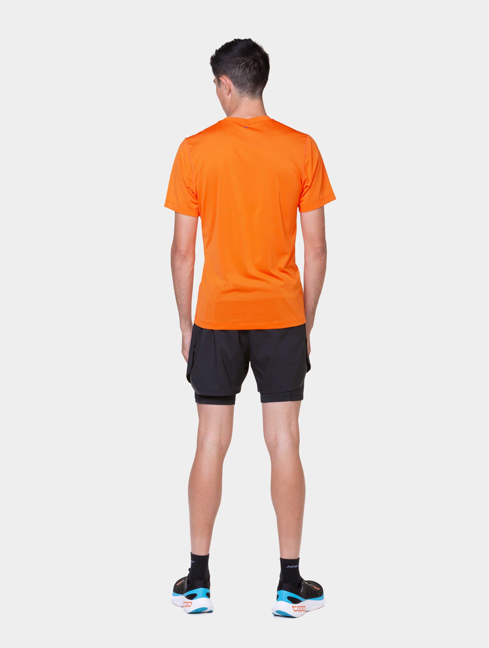 Ronhill Tech 5" Twin pantaloncini running uomo neri traspiranti