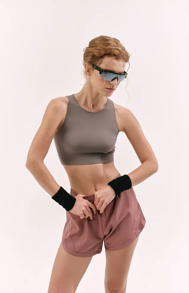 Siawear Essential Rib Crop top sportivo a coste leggero