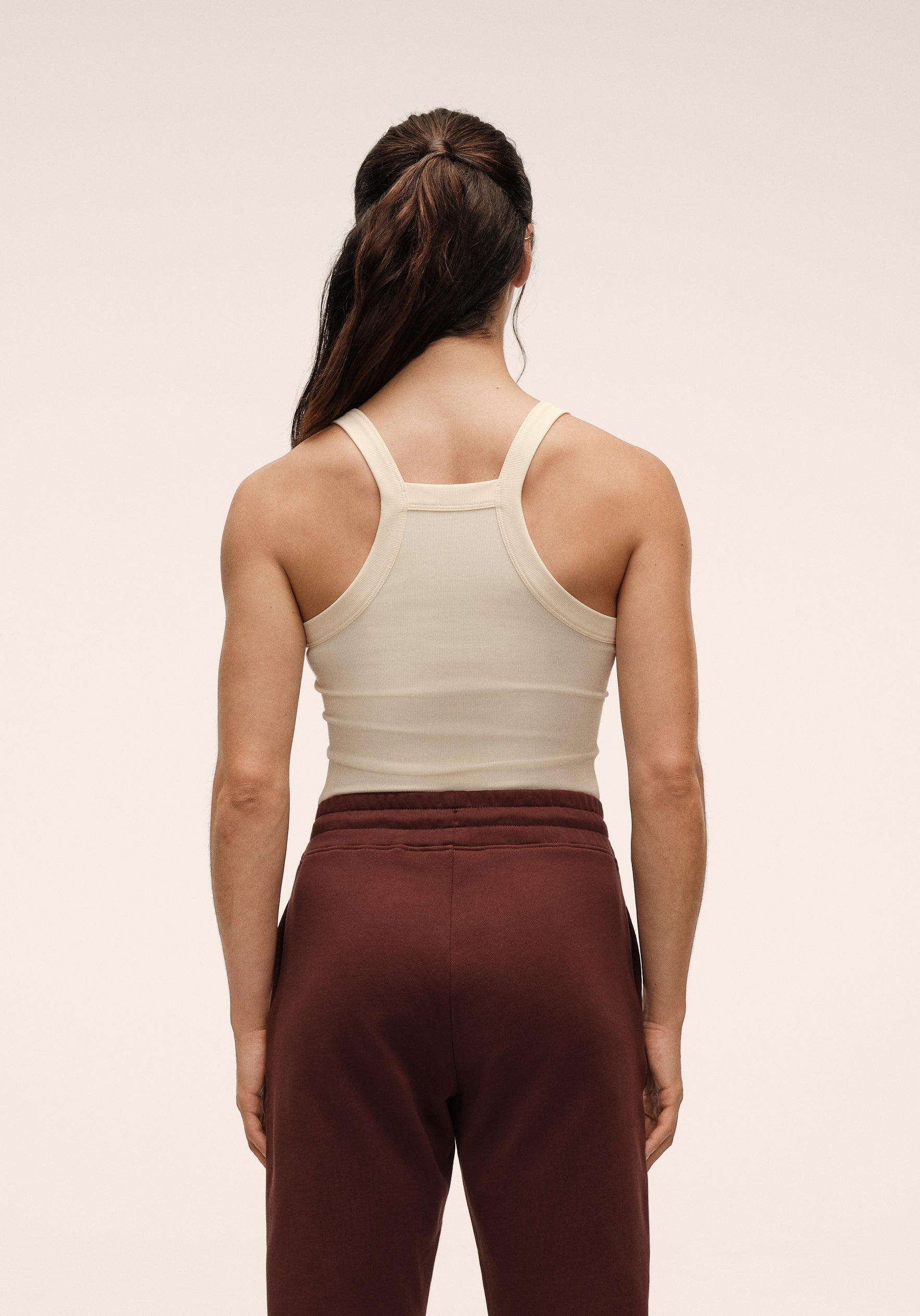 Casall Defined Rib Tank canotta crema costine