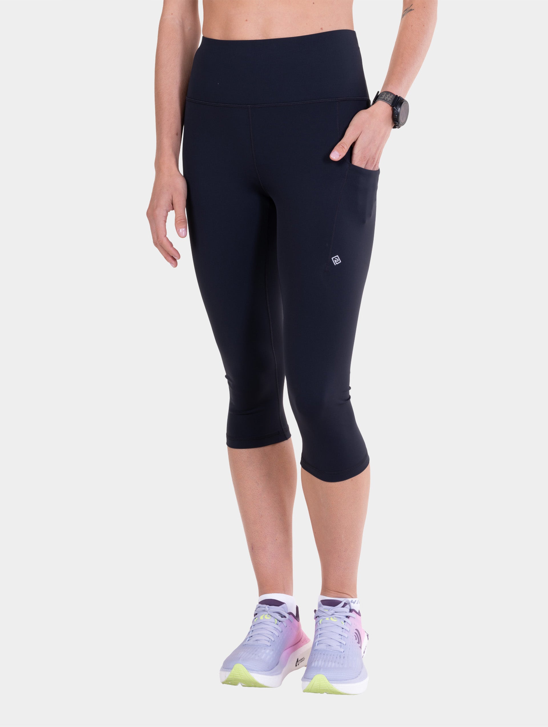 Ronhill Tech Contour Capri leggings donna nero elasticizzato