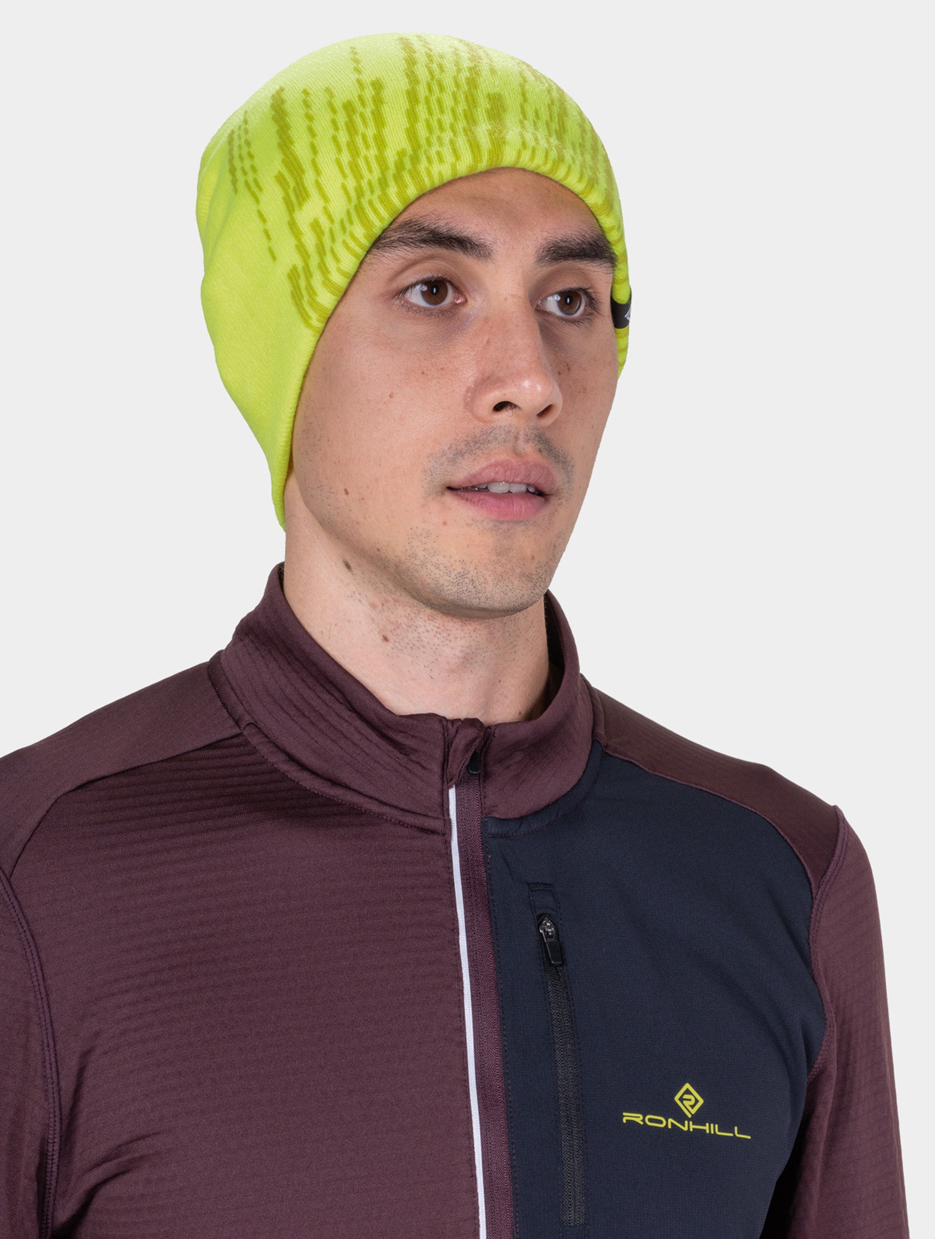 Ronhill Run Beanie berretto running Fluo Zest leggero
