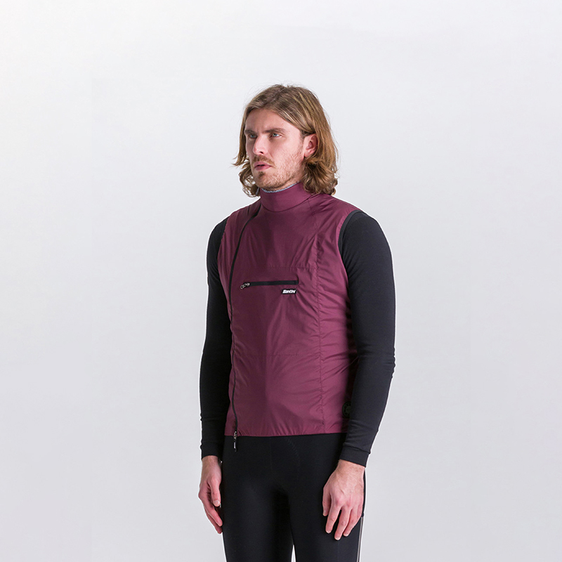 L'Eroica Alpha Pack gilet bici burgundy antivento
