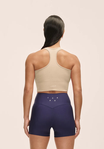 Casall Multi Rib Seamless top sportivo imbottito ecru