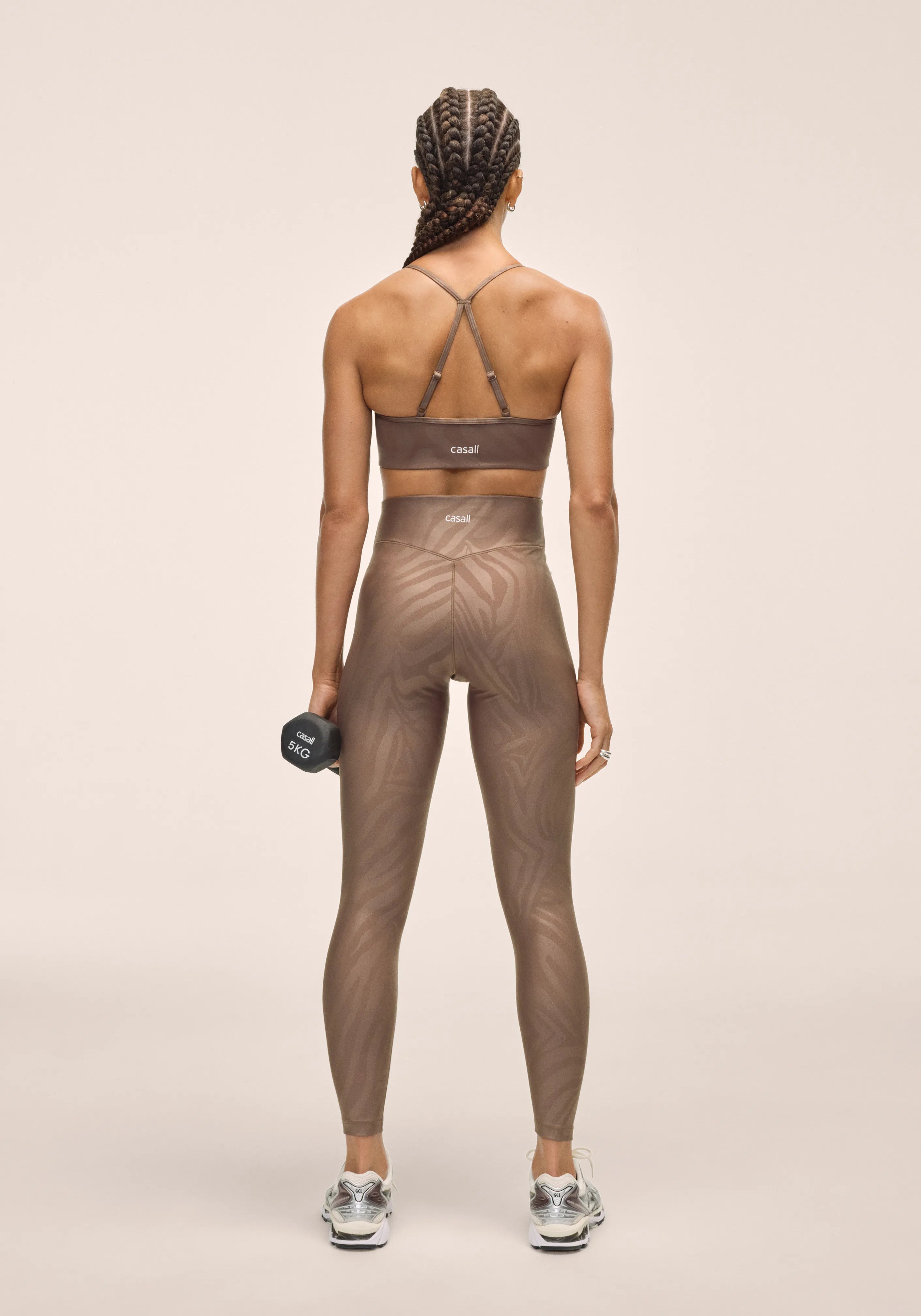 Casall Heat Printed High Waist Tights leggings Zebra Khaki traspirante