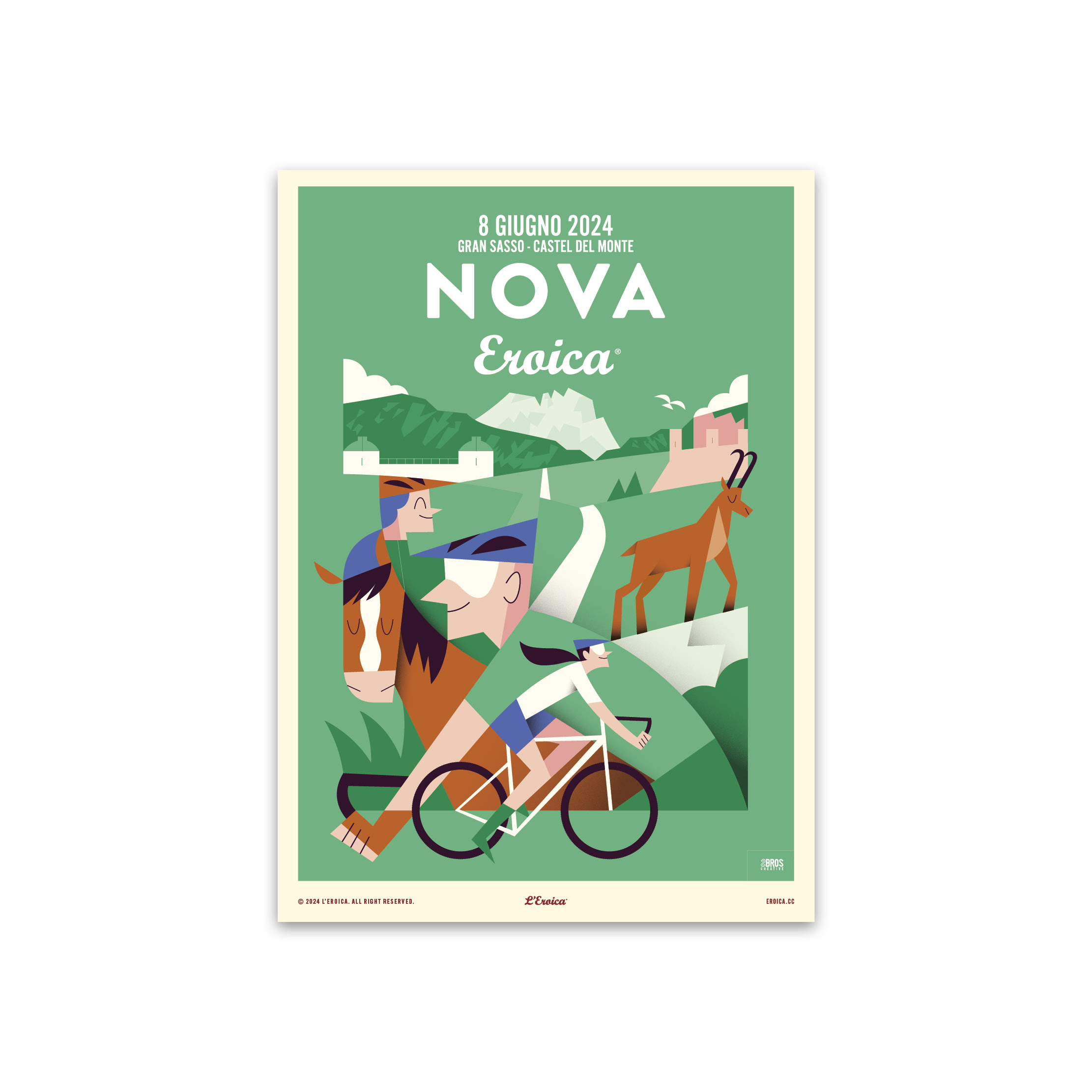 L'Eroica Gran Sasso 2024 poster illustrazione ufficiale