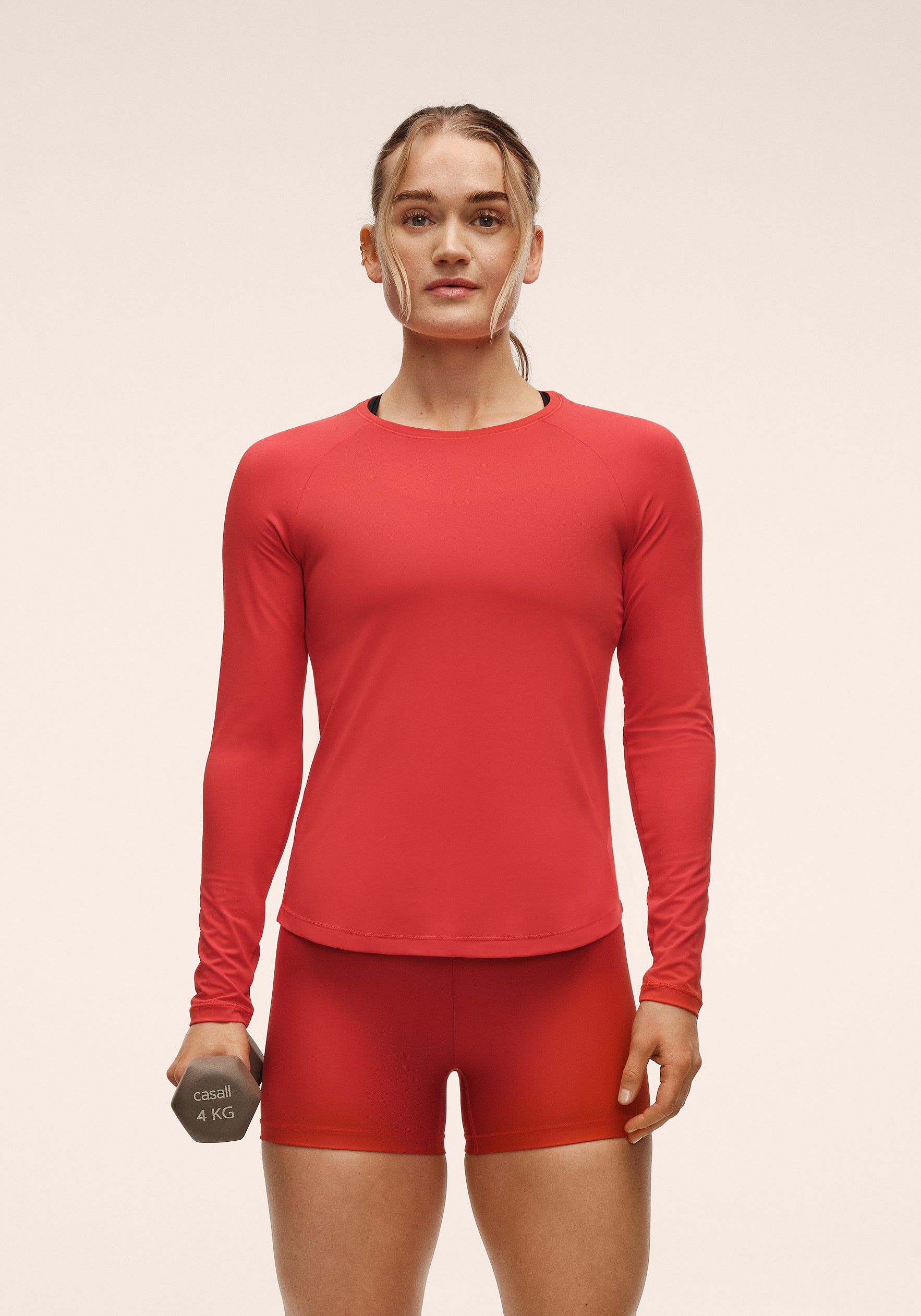 Casall Essential Long Sleeve maglia rosso mattone traspirante