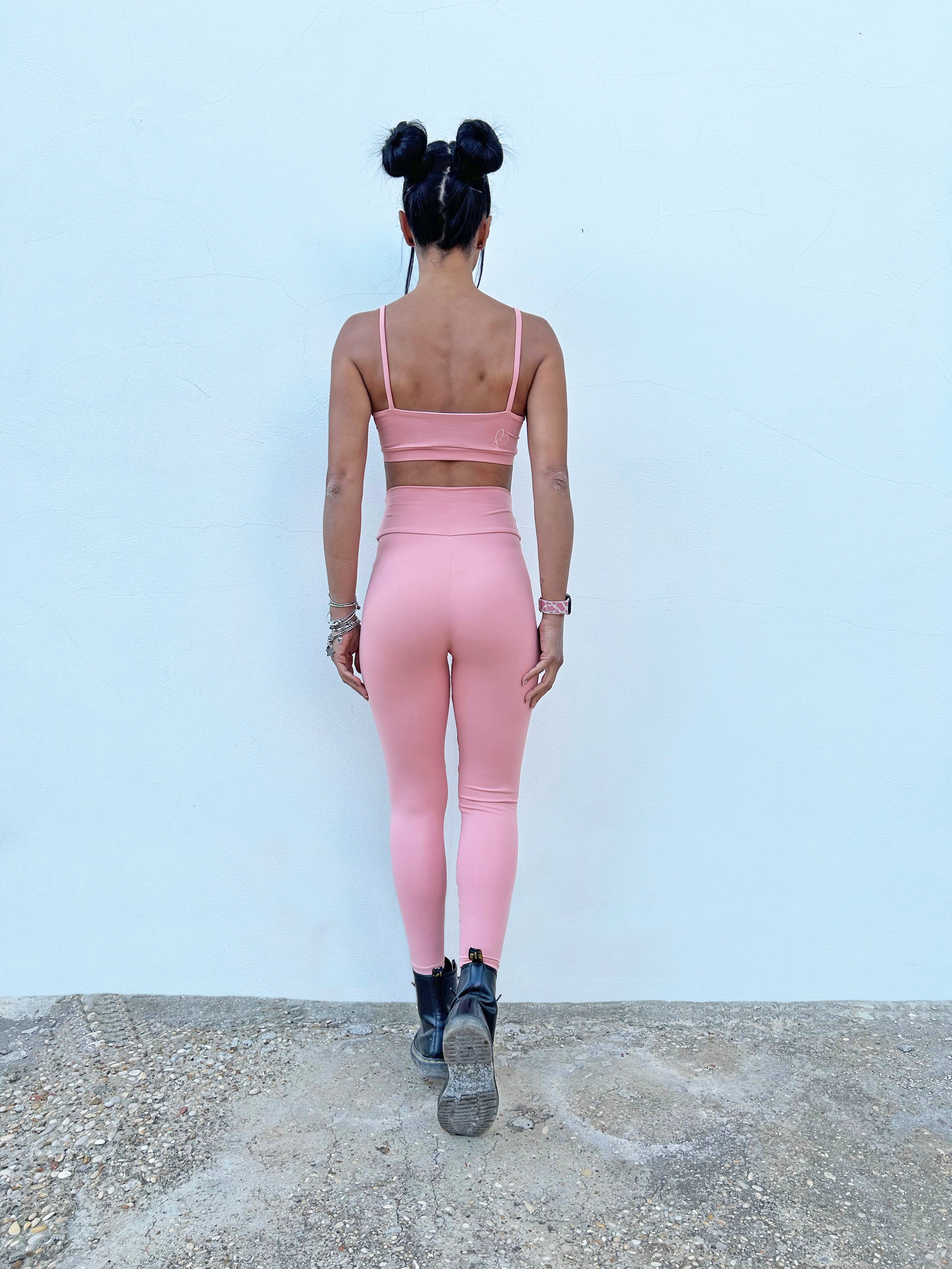 VB Cipria top sportivo rosa con coppe estraibili