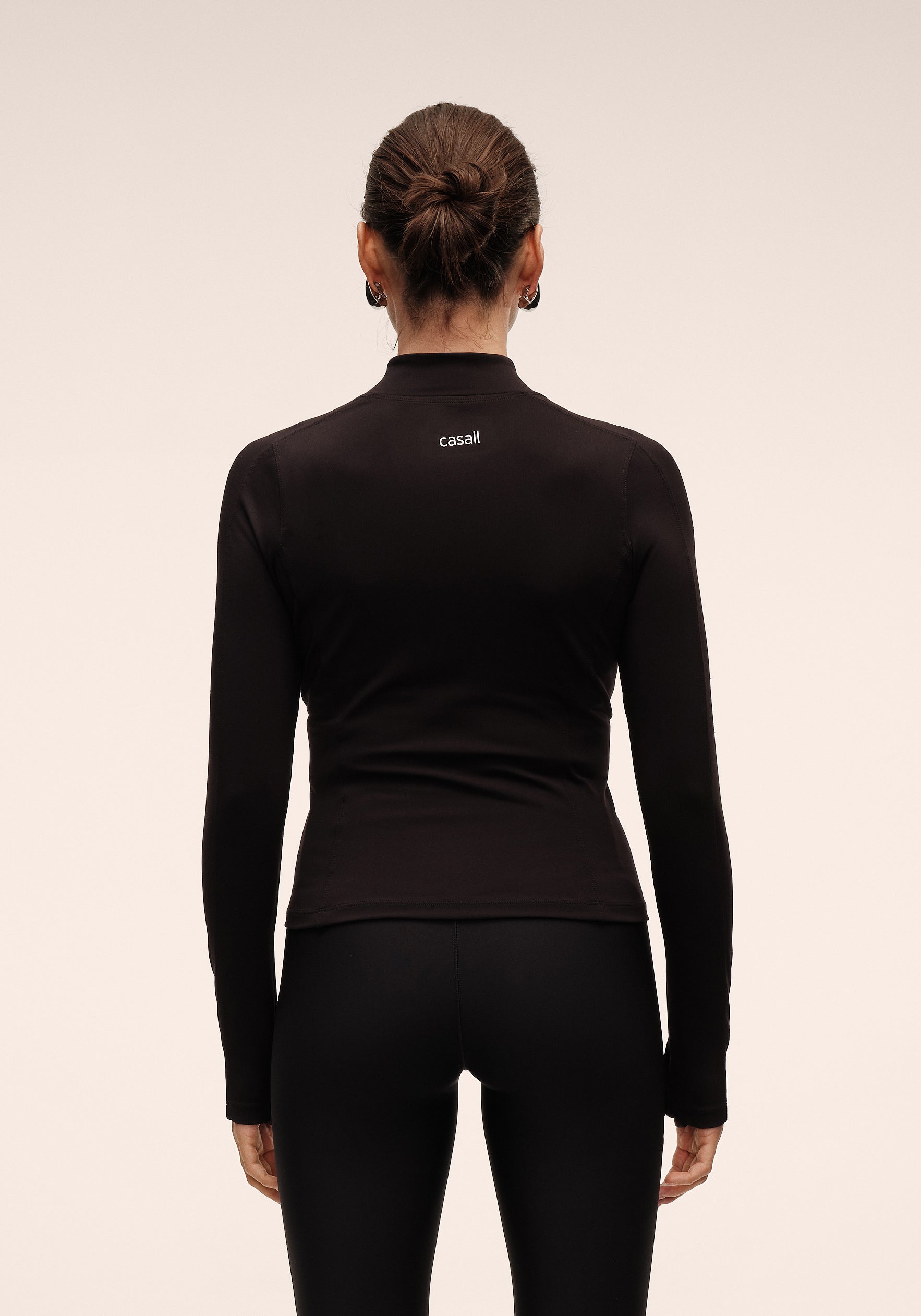Casall Soft Touch Zip giacca sportiva nera con zip modellante