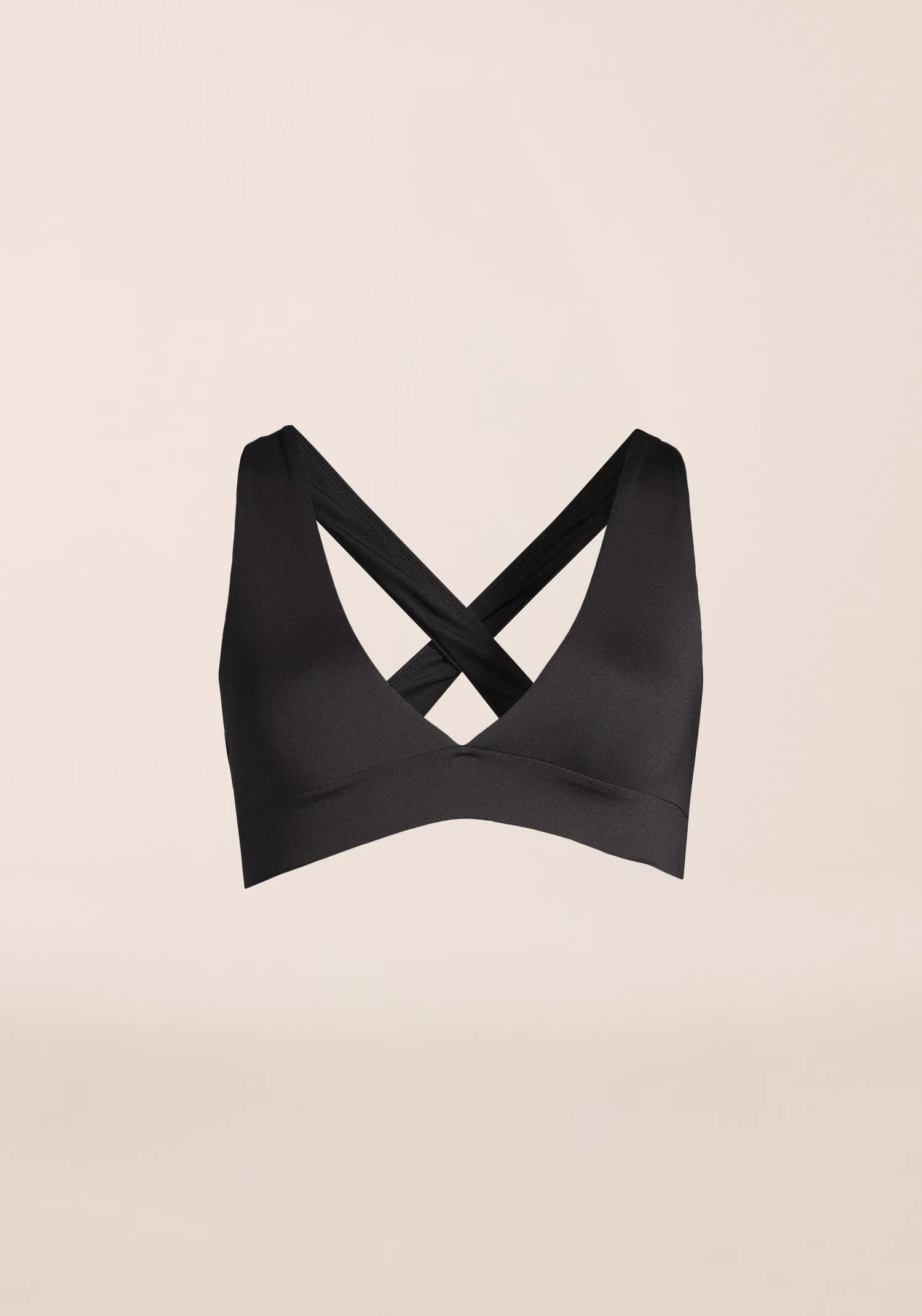 Casall V-Neck Crossback Top Bikini Black senza ferretto