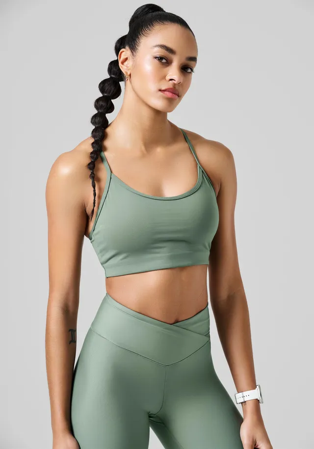 Casall Sleek Strappy reggiseno sportivo verde supporto medio