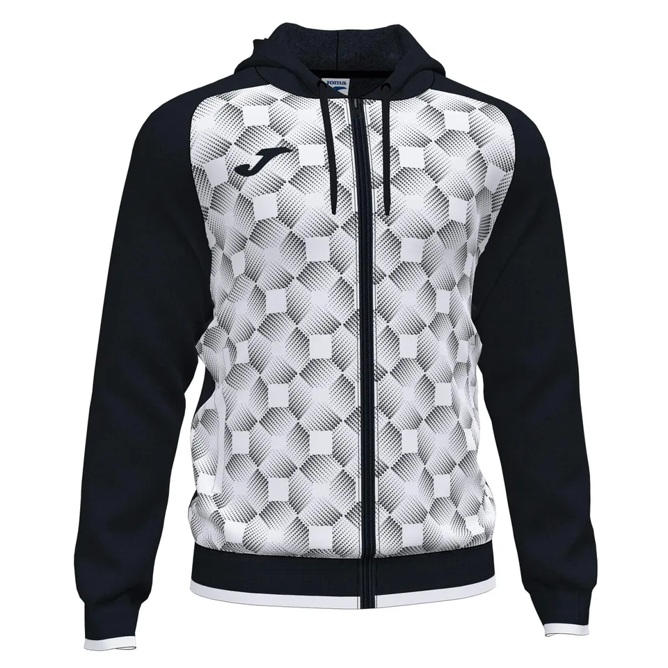 Joma Supernova III felpa uomo nero bianco con cappuccio