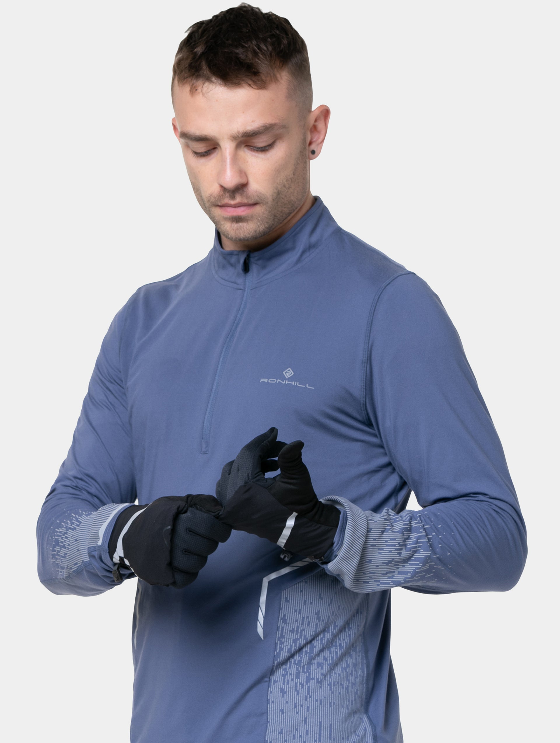 Ronhill Wind-Block Guanti Running Convertibili Neri