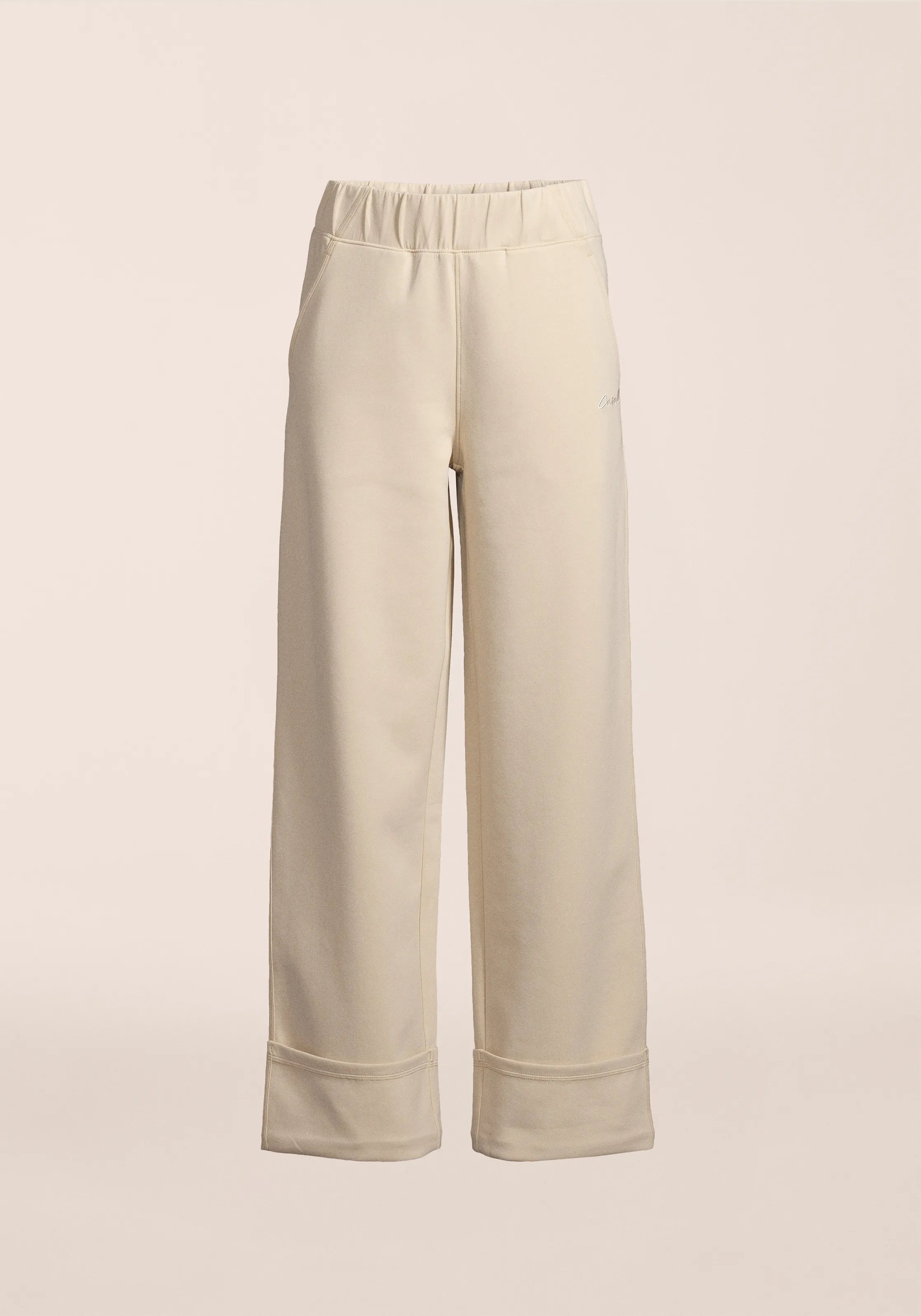 Casall Aria Turn Up Straight jogger Ecru cotone bio