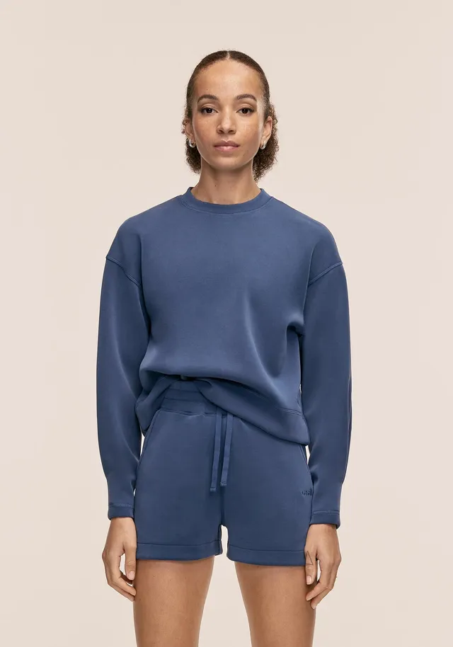Casall Peachy Crew Neck felpa blu shadow morbida