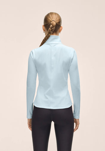 Casall Serene Half Zip Maglia Corsa Aqua Glow