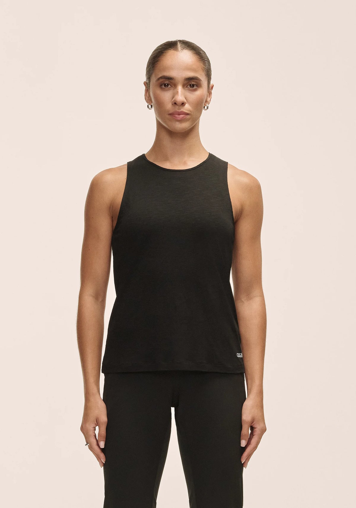 Casall Soft Texture Tank canotta nera Tencel yoga
