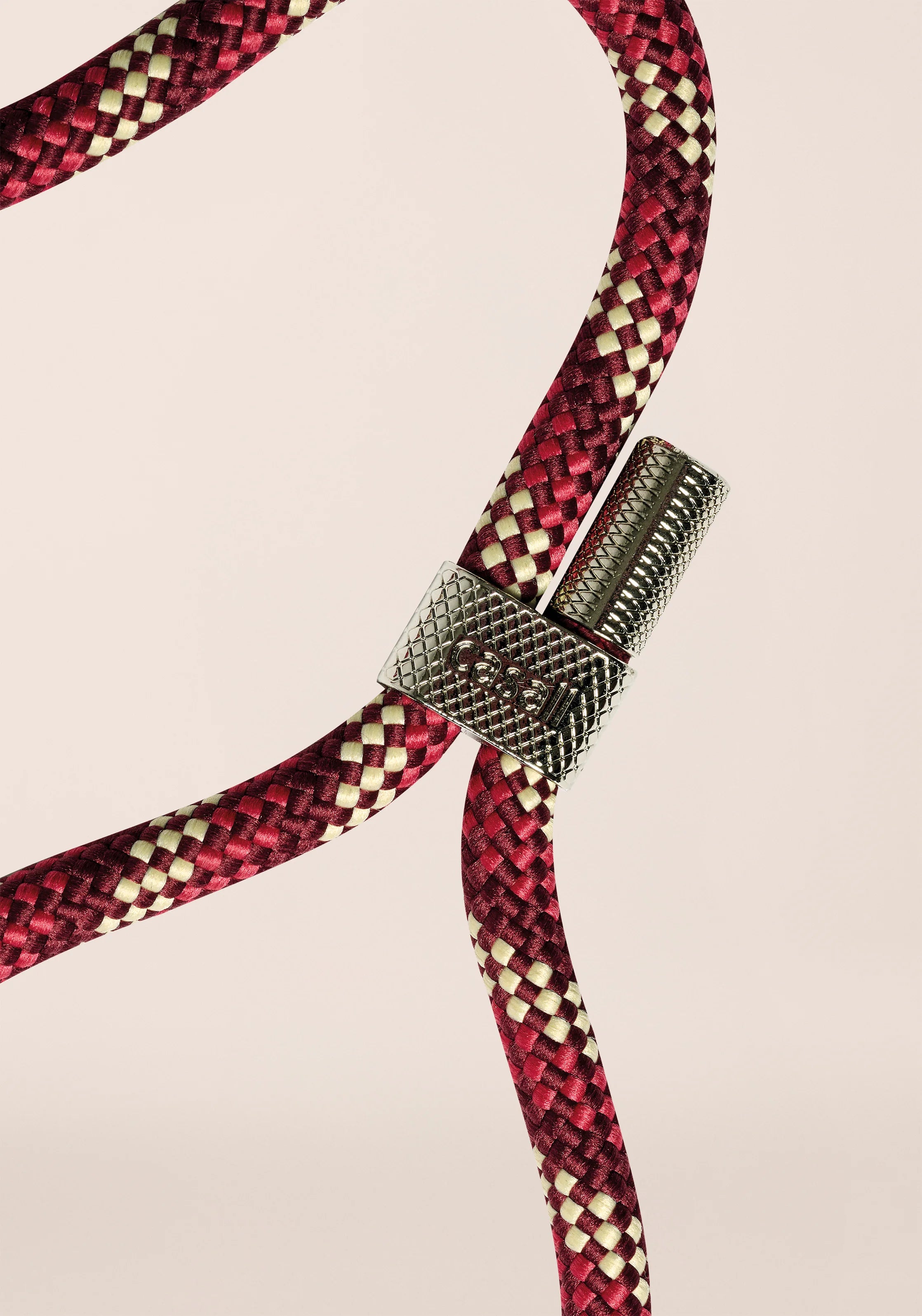Casall Braided tracolla porta tappetino Raspberry/Beige intrecciata