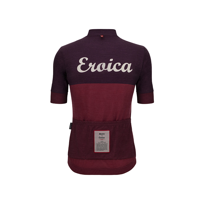 L'Eroica Luce maglia ciclismo bordeaux lana merino