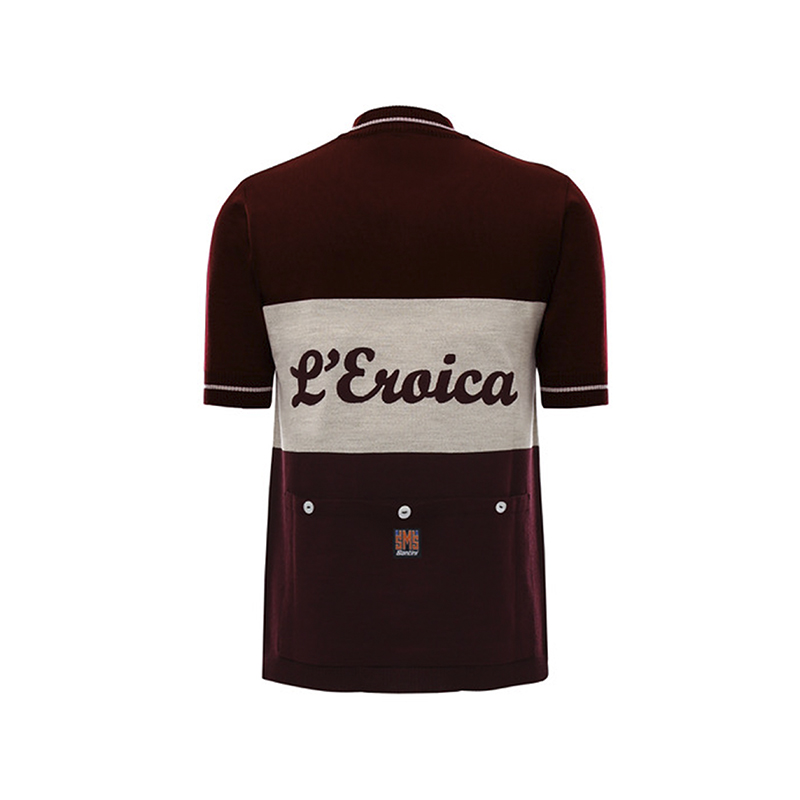 L'Eroica Vino maglia ciclismo lana rossa Toscana