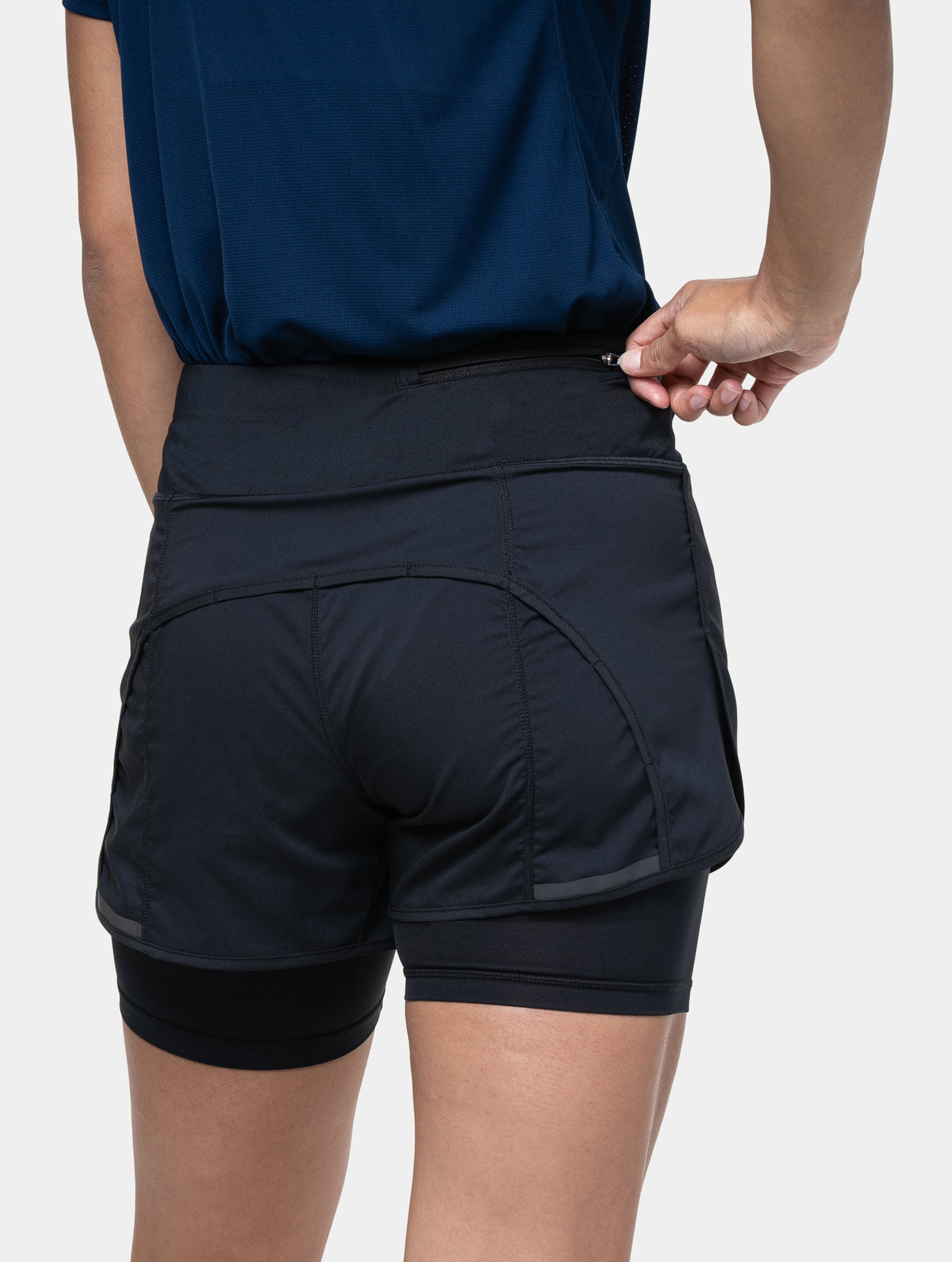 Ronhill Tech 4.5 Twin Short running All Black 2 in 1