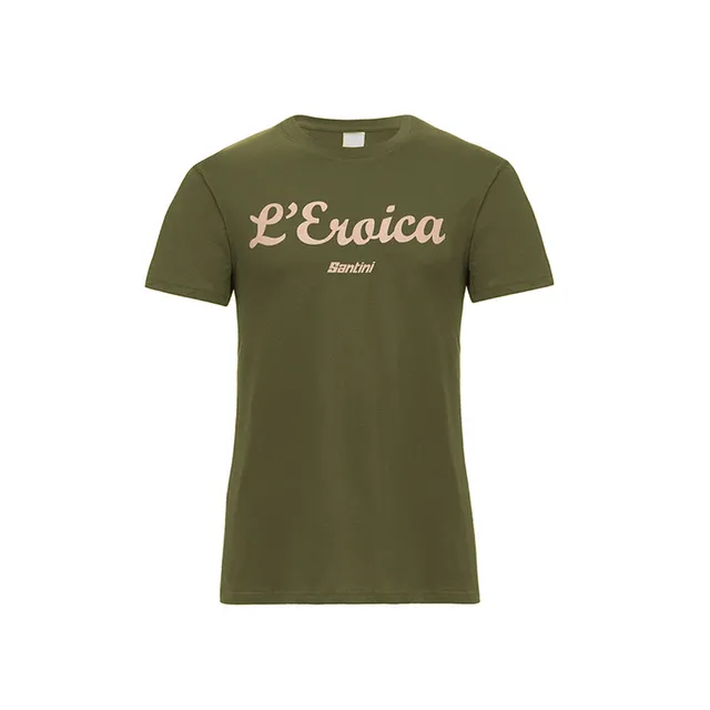 L'Eroica T-Shirt Cotone Verde Manica Corta