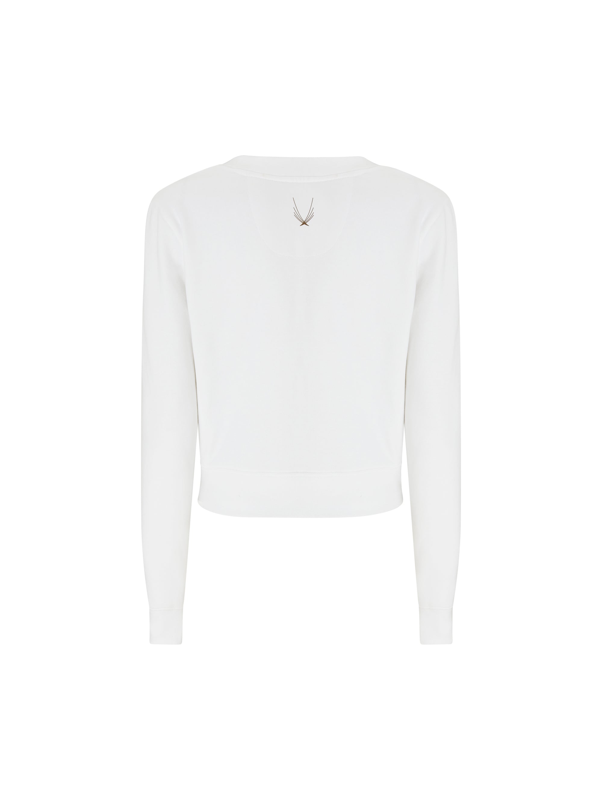 Lucas Hugh Carbon Crop felpa donna bianca in cotone