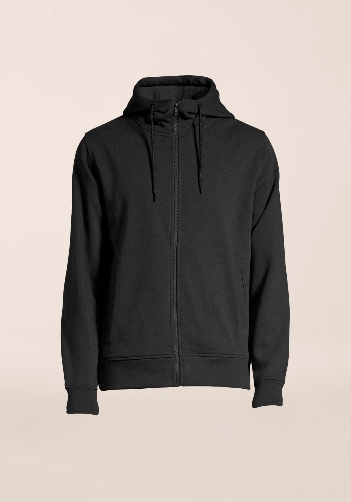 Casall M Zip Hood felpa cappuccio Black cotone bio